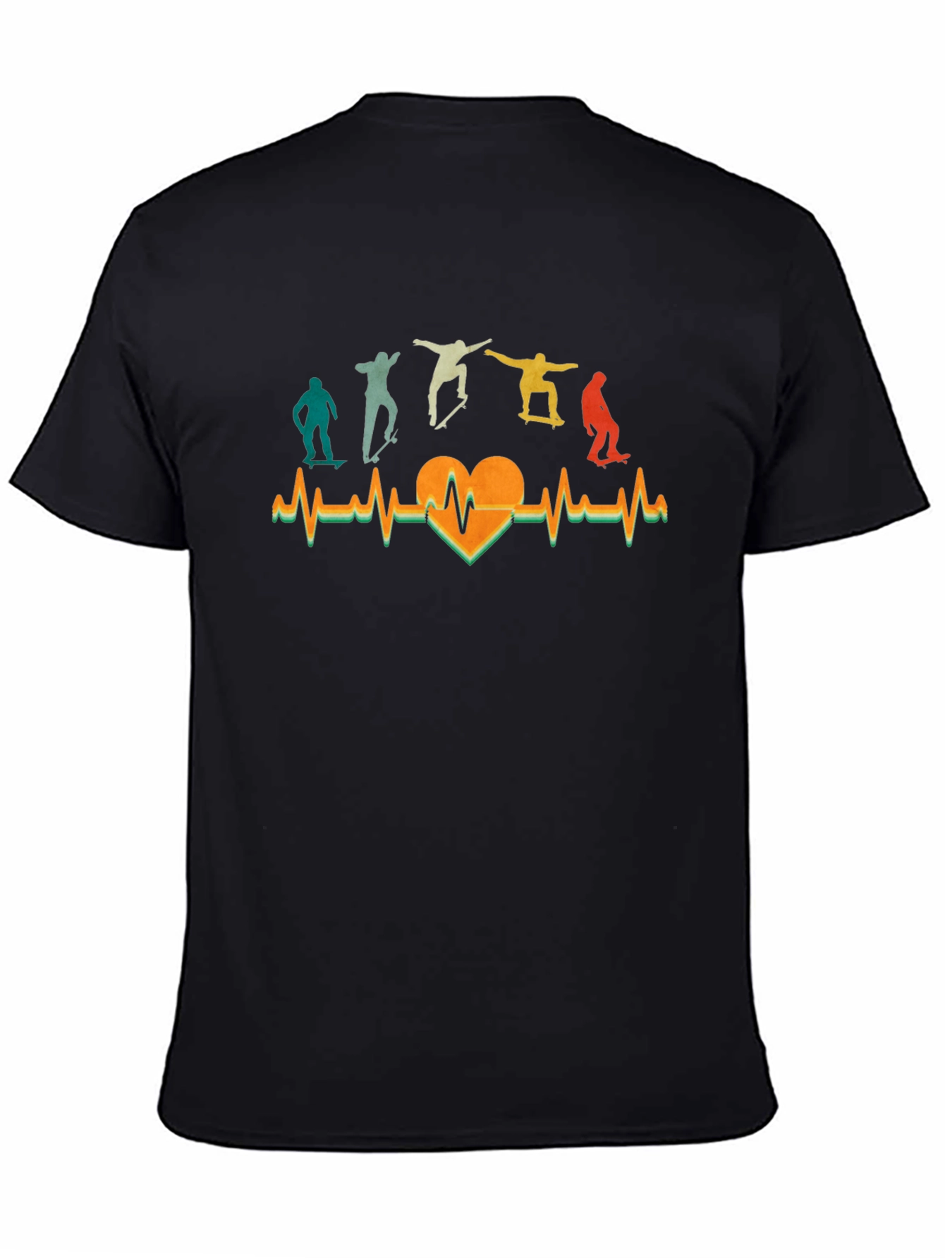 Skateboarding Heartbeat T-Shirt - Cool Retro Design
