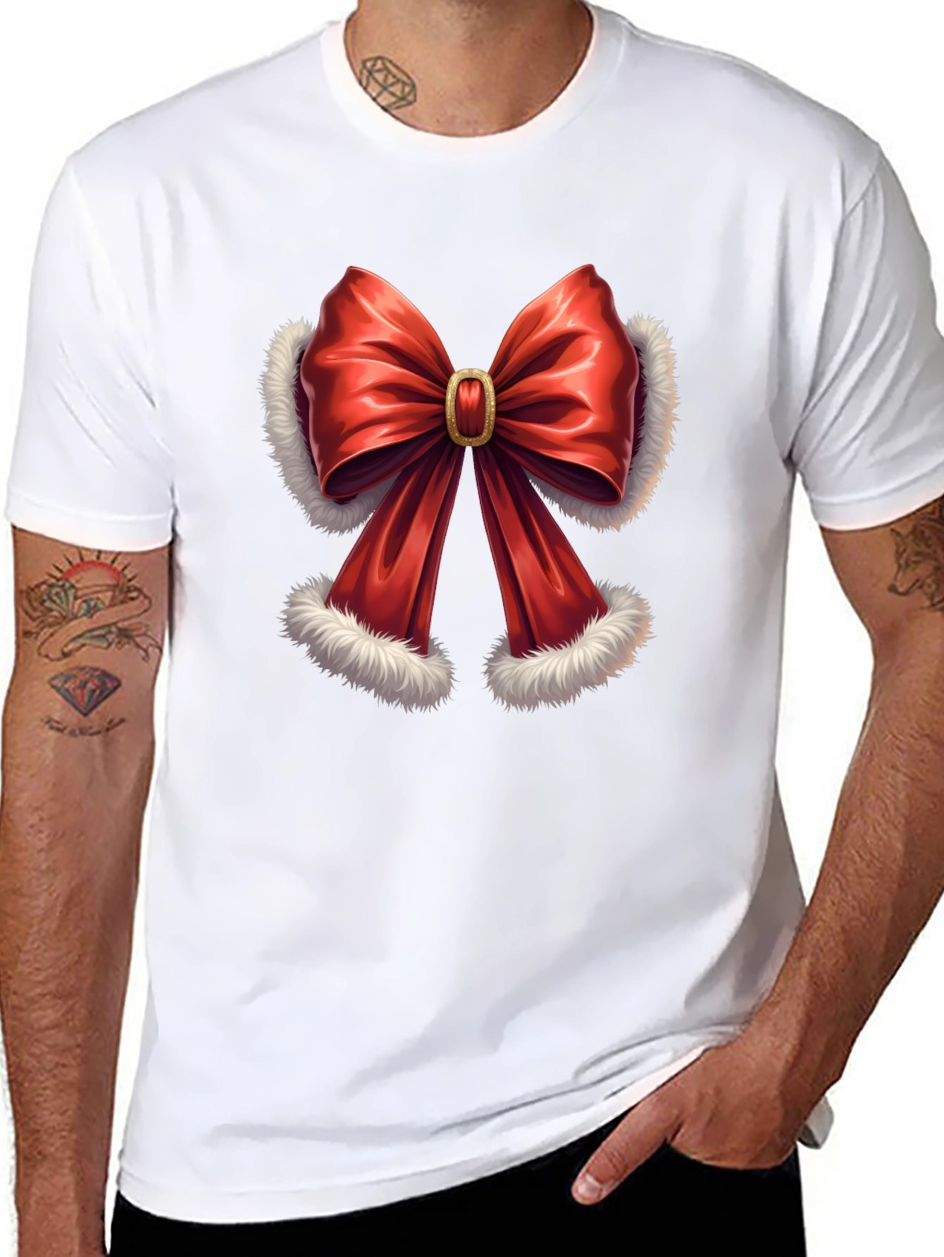 Festive Bow T-Shirt - Holiday Style