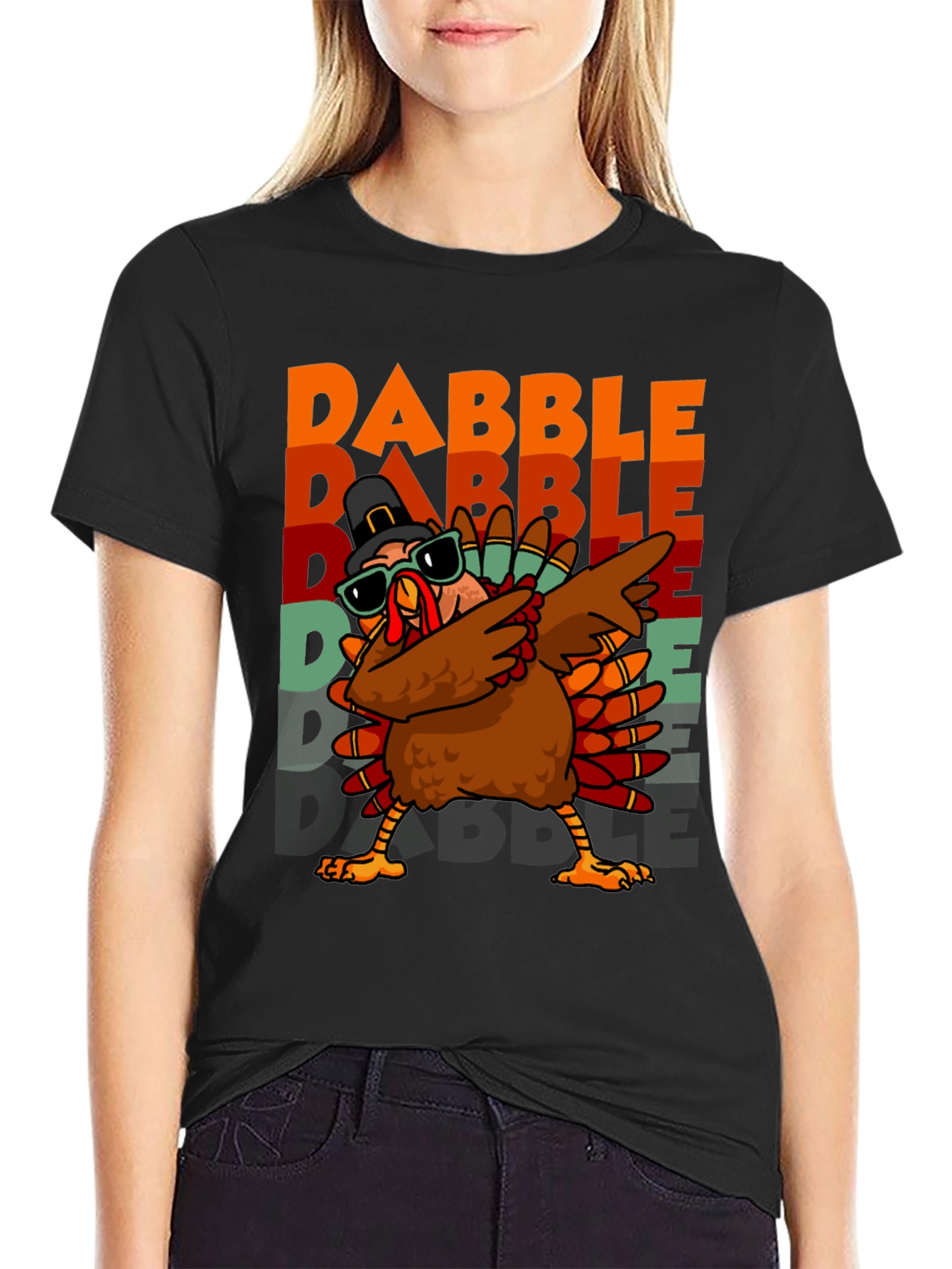 Dabble Turkey Graphic T-Shirt Thanksgiving