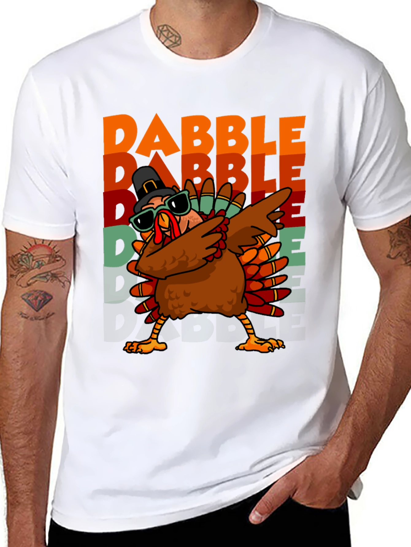 Dabble Turkey Graphic T-Shirt Thanksgiving