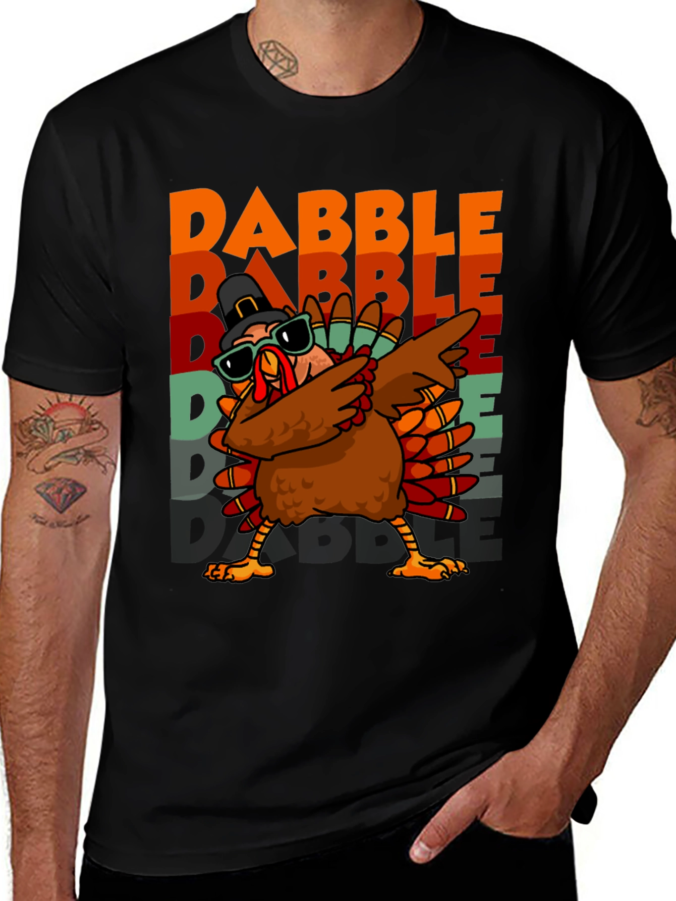 Dabble Turkey Graphic T-Shirt Thanksgiving