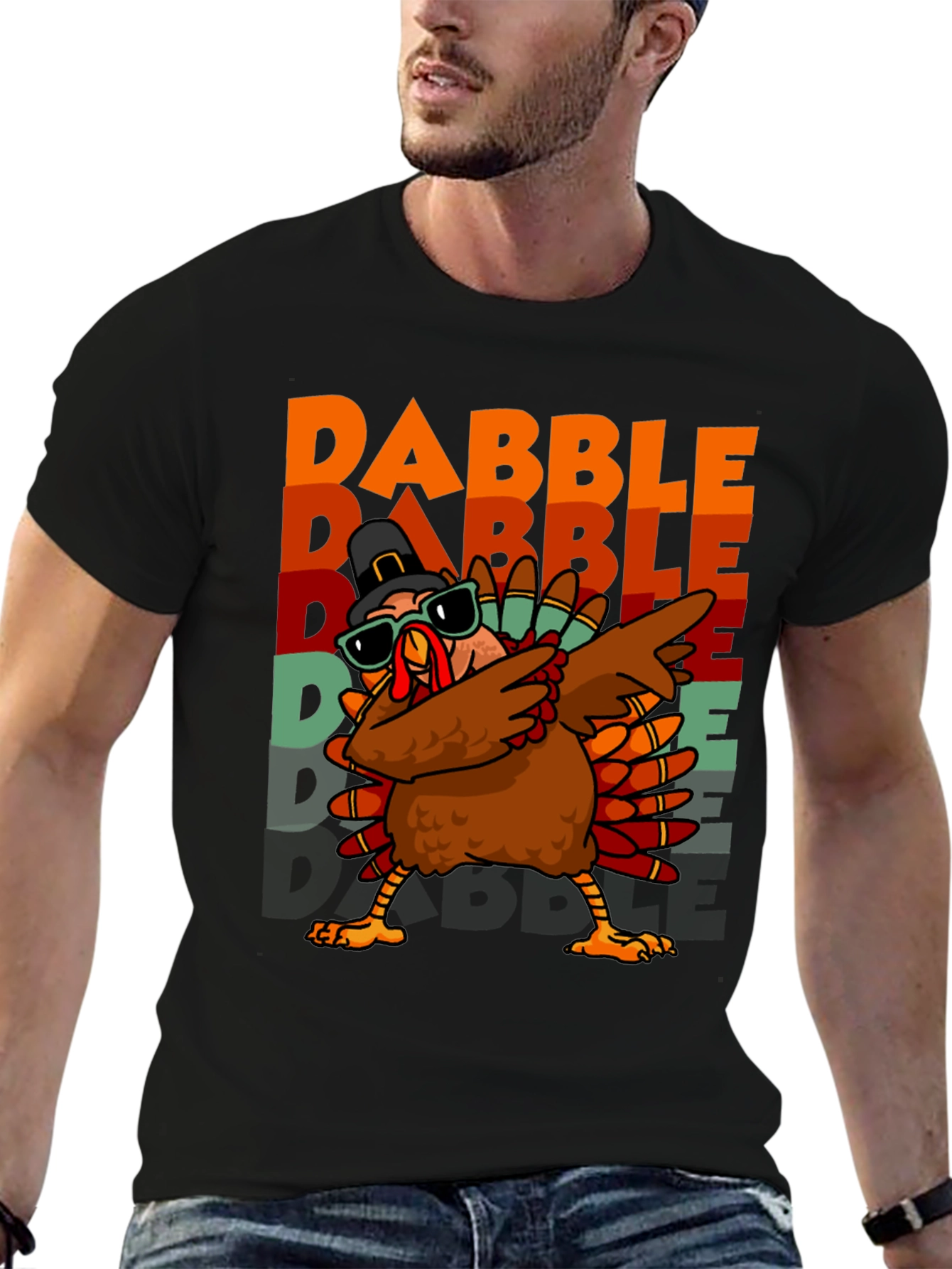 Dabble Turkey Graphic T-Shirt Thanksgiving