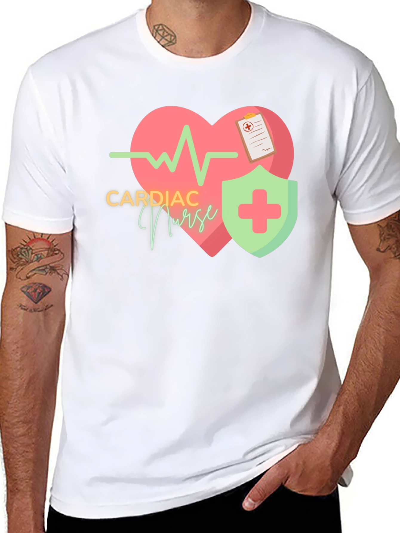 Cardiac Nurse T-Shirt - Heartbeat Design