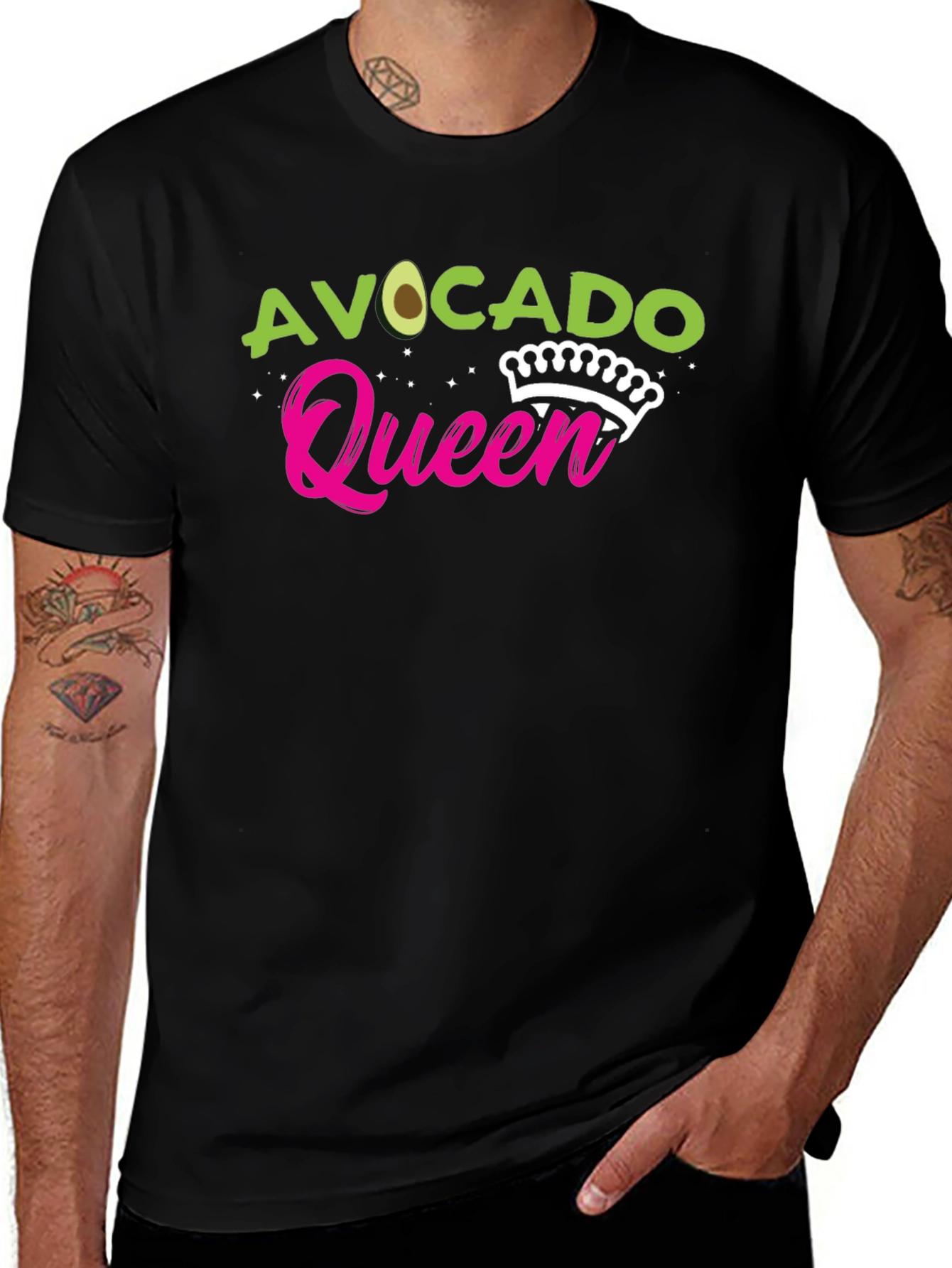 Avocado Queen Black T-Shirt - Trendy Graphic Tee