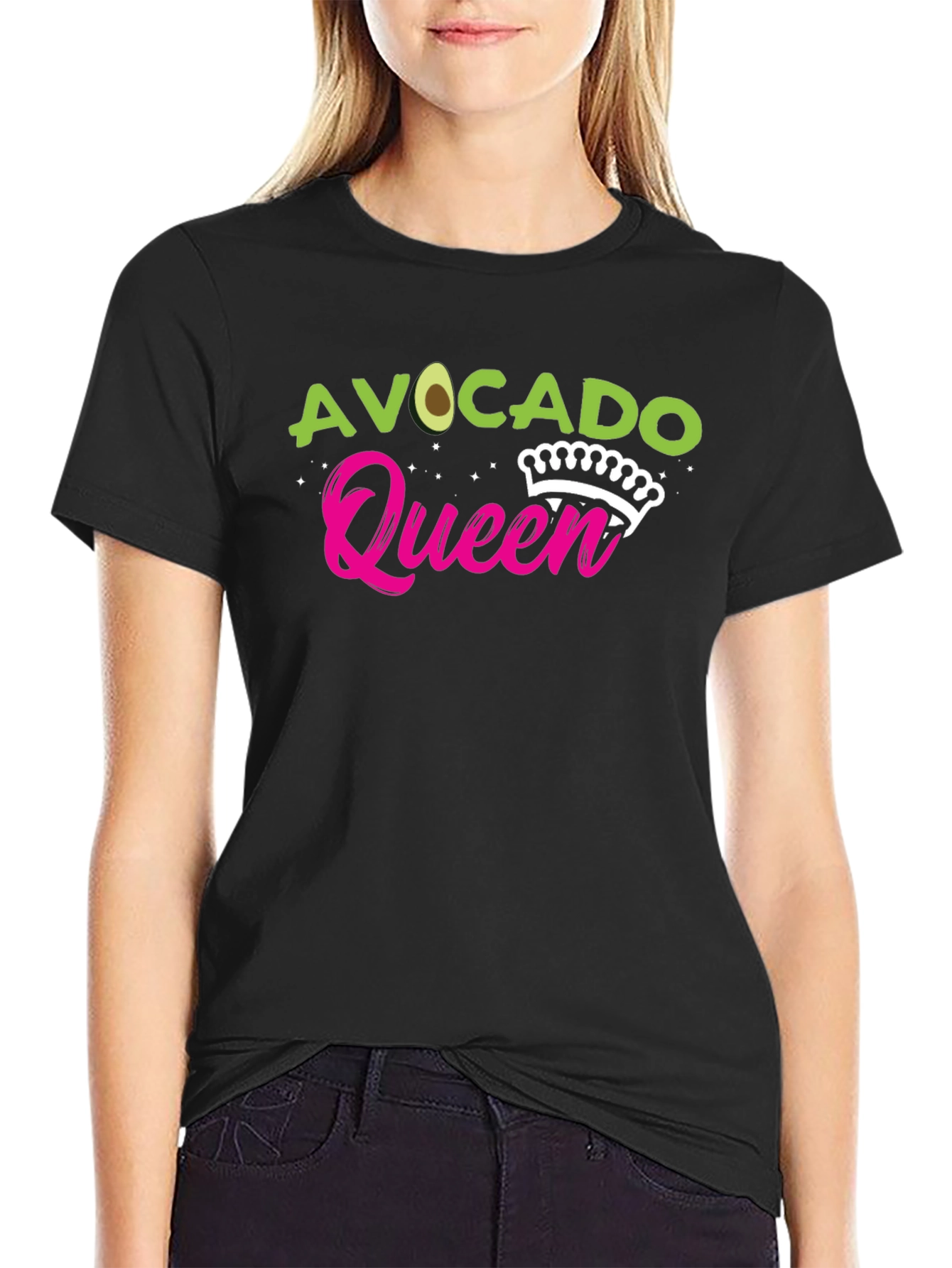 Avocado Queen Black T-Shirt - Trendy Graphic Tee
