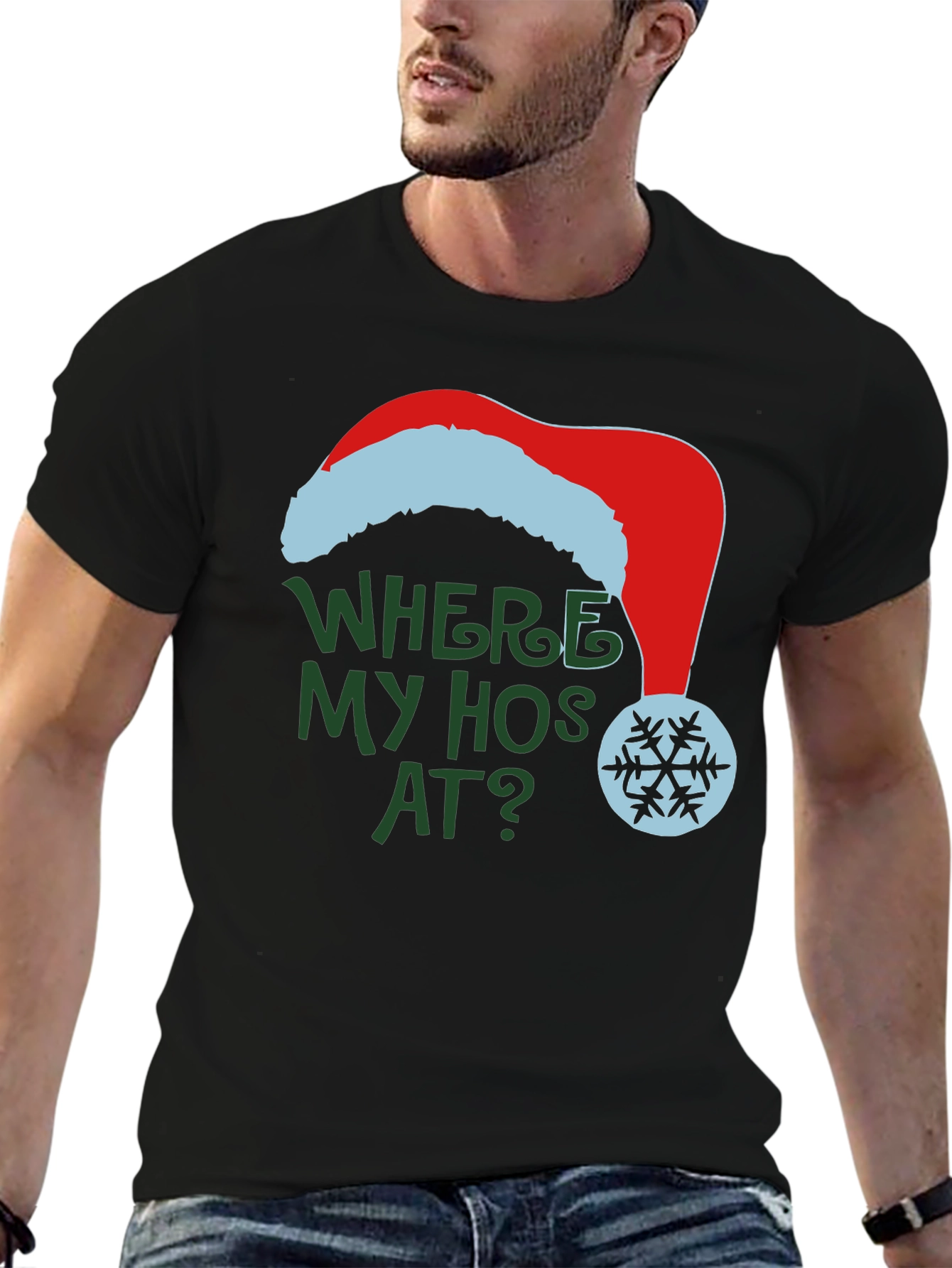 Where My Hos At Christmas T-Shirt