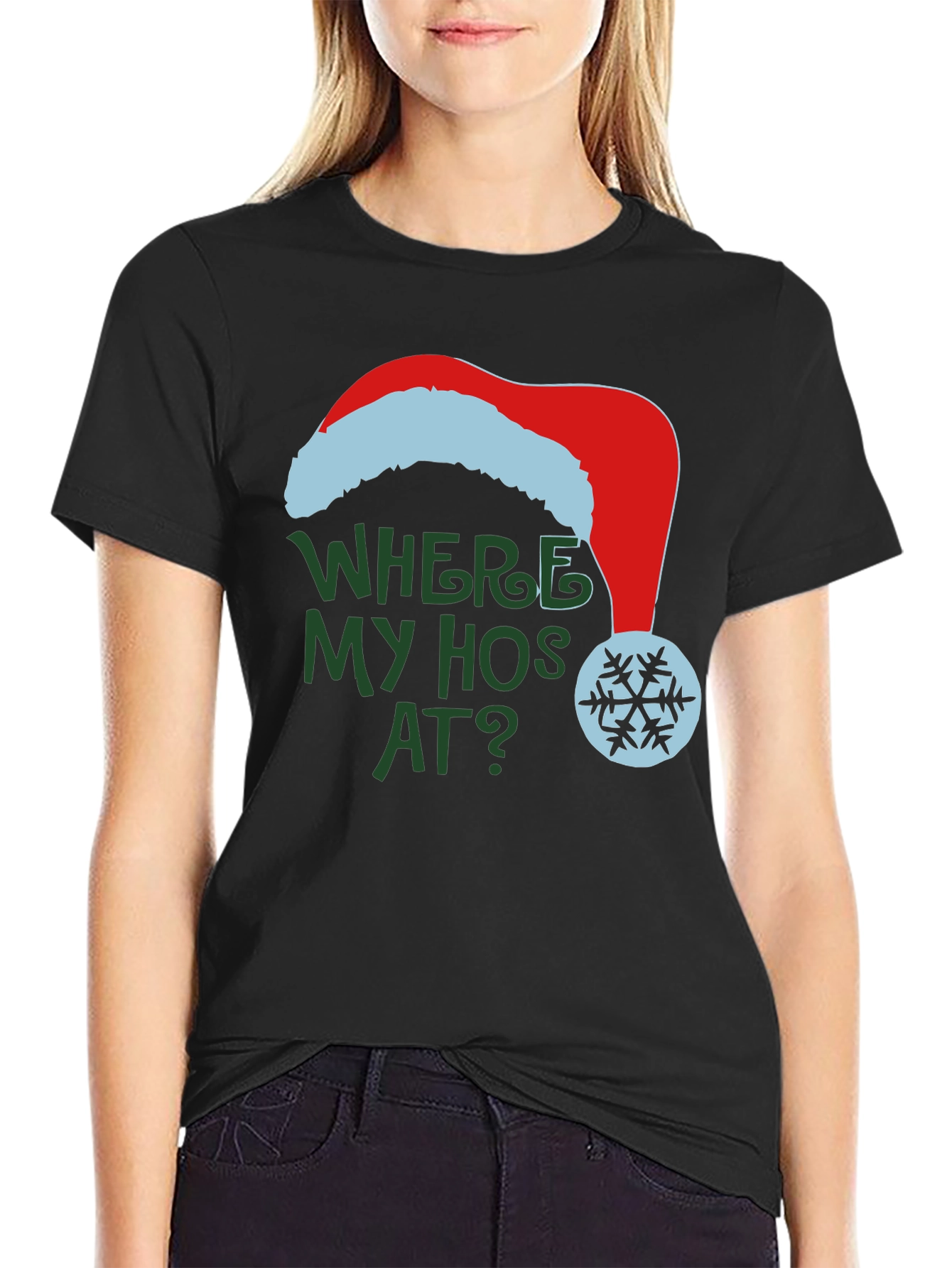 Where My Hos At Christmas T-Shirt