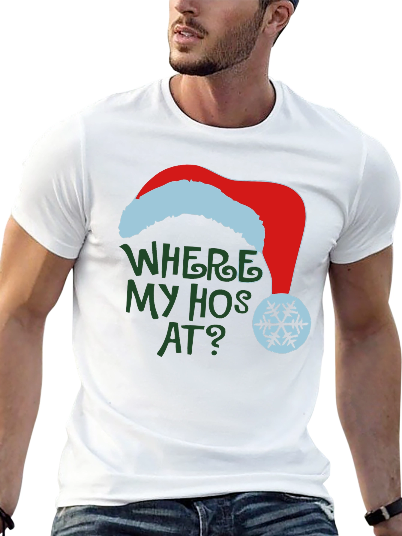 Where My Hos At Christmas T-Shirt