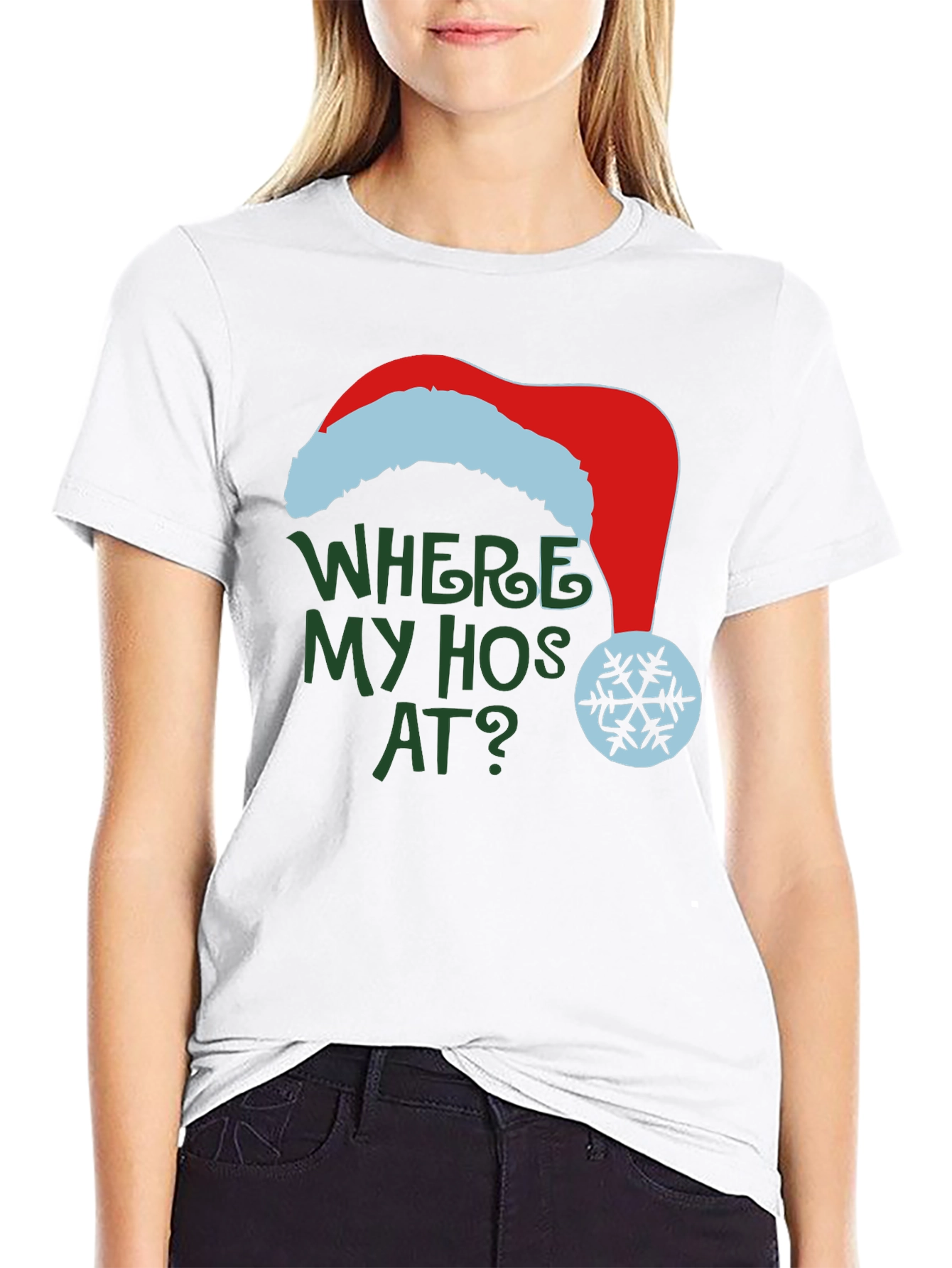 Where My Hos At Christmas T-Shirt