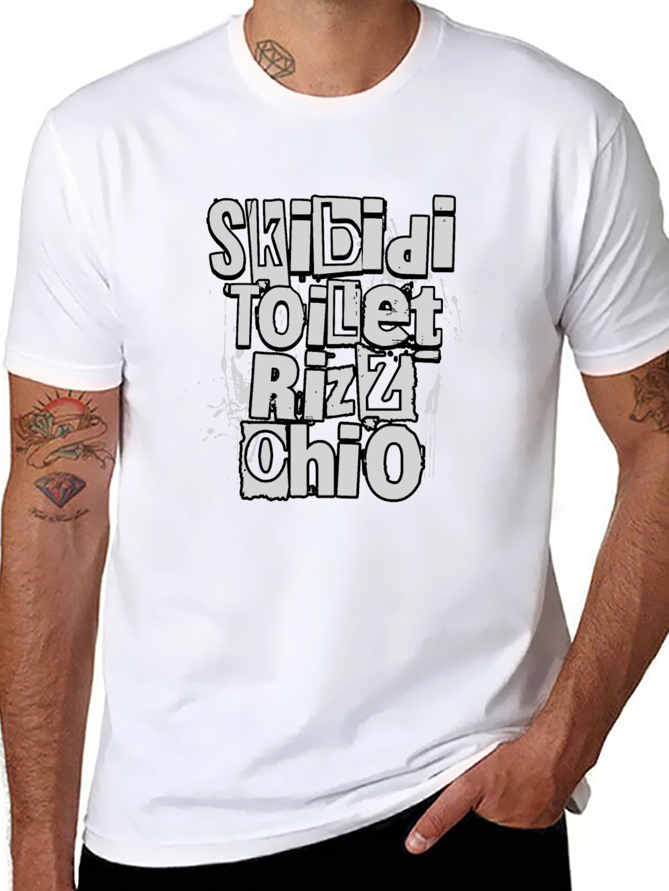 Skibidi Toilet Rizz Ohio Black T-Shirt