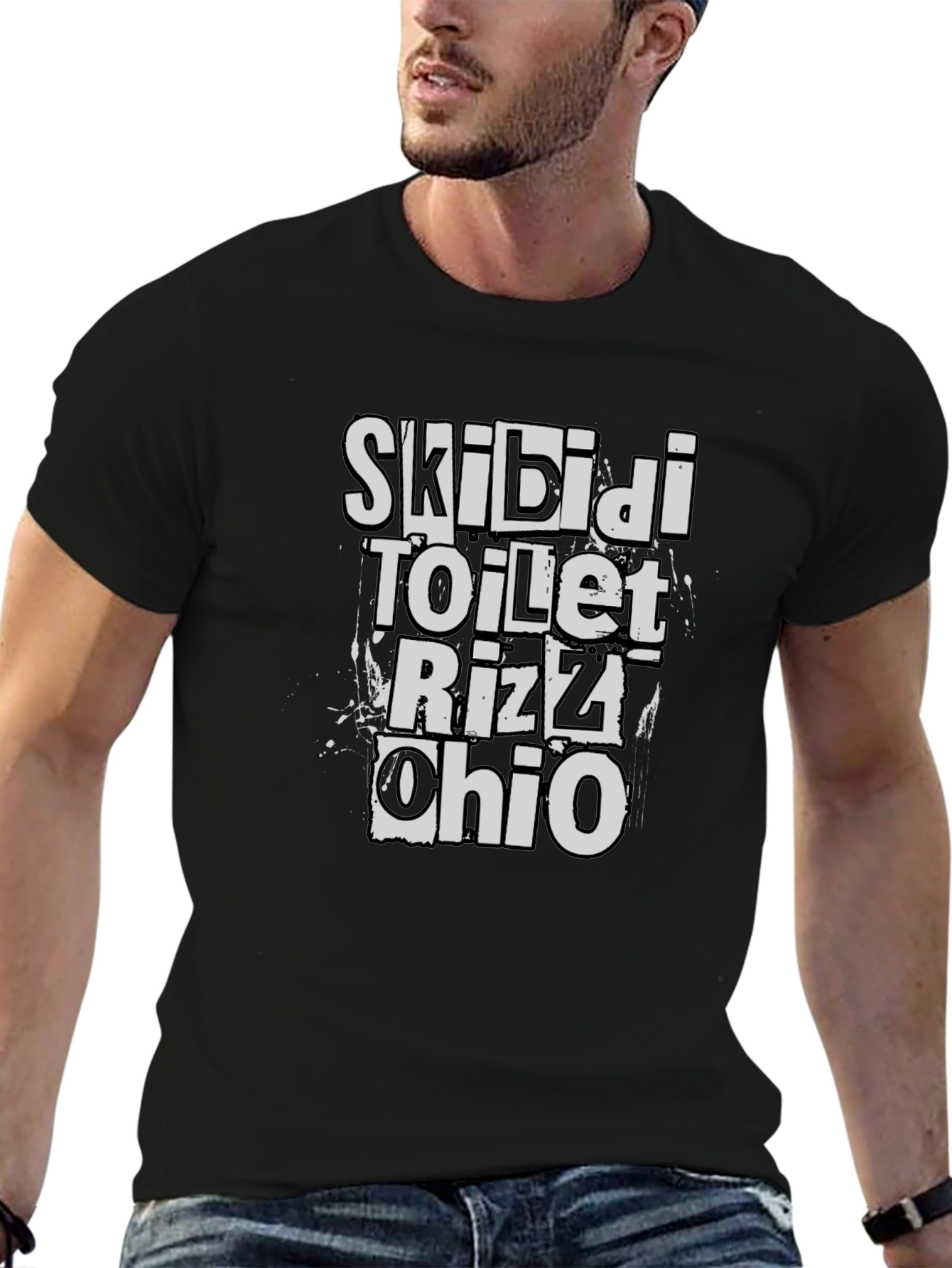 Skibidi Toilet Rizz Ohio Black T-Shirt