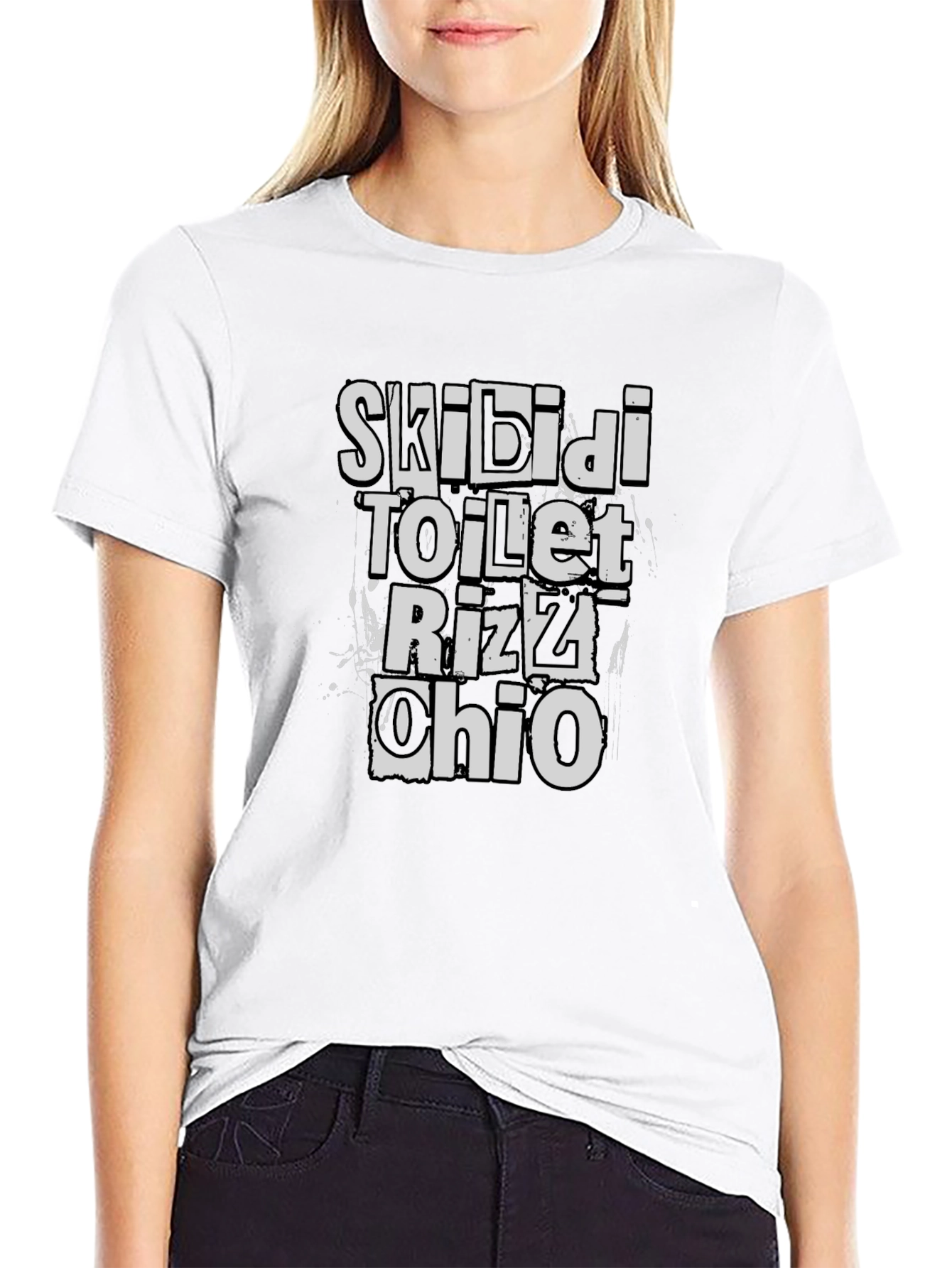 Skibidi Toilet Rizz Ohio Black T-Shirt