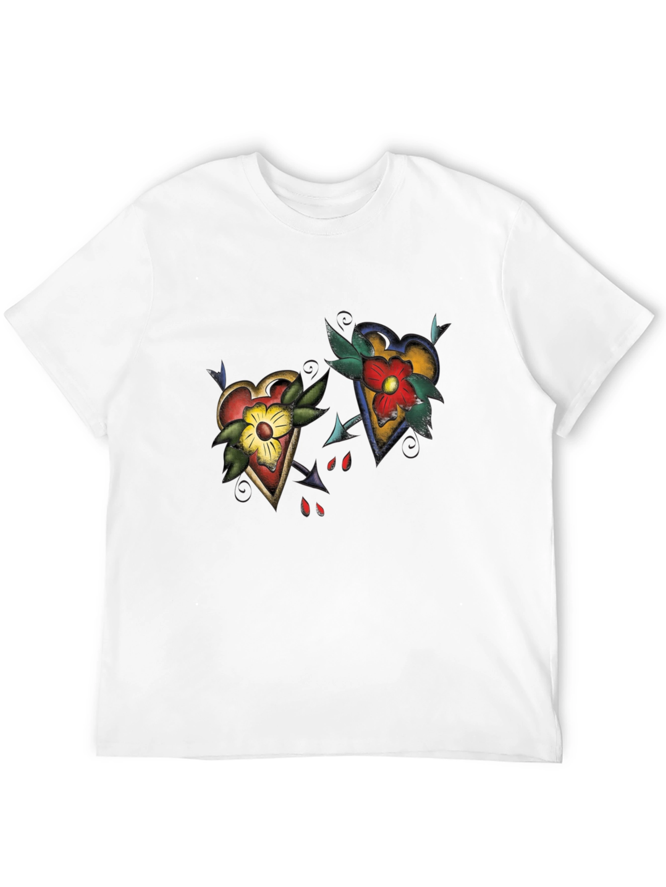 Heart Tattoo Graphic Black T-Shirt