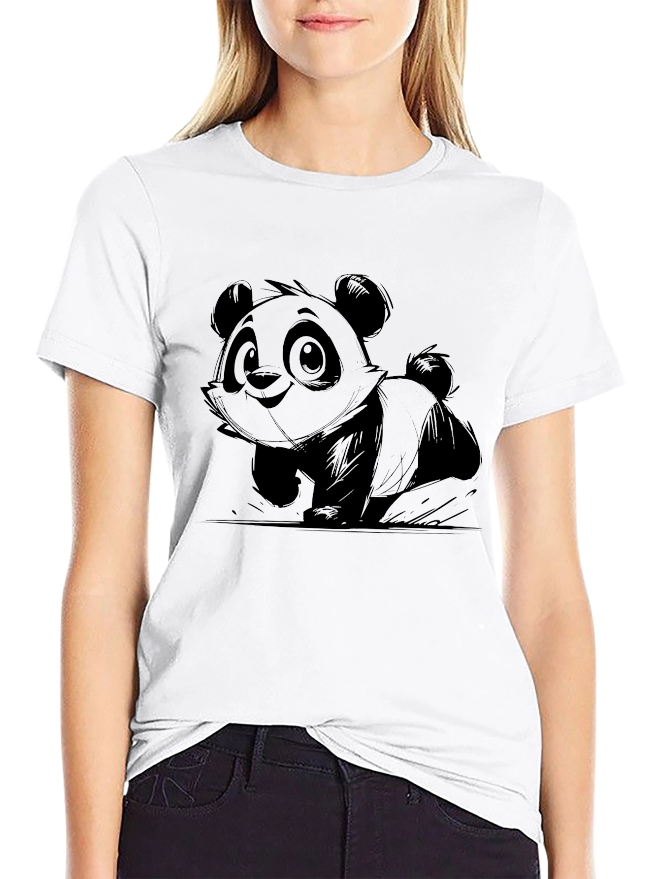 Panda Graphic Tee - Cute Cartoon Design