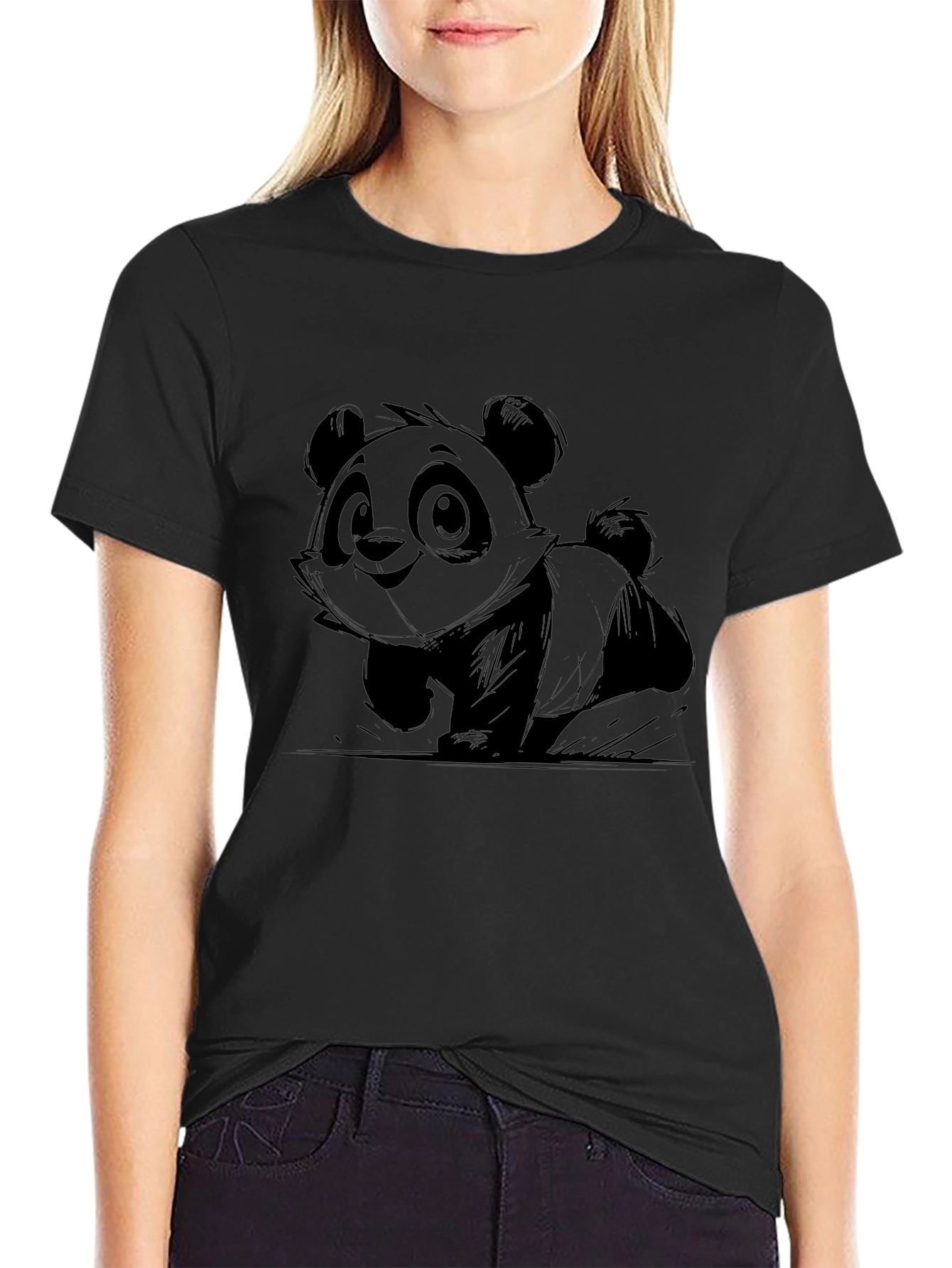 Panda Graphic Tee - Cute Cartoon Design