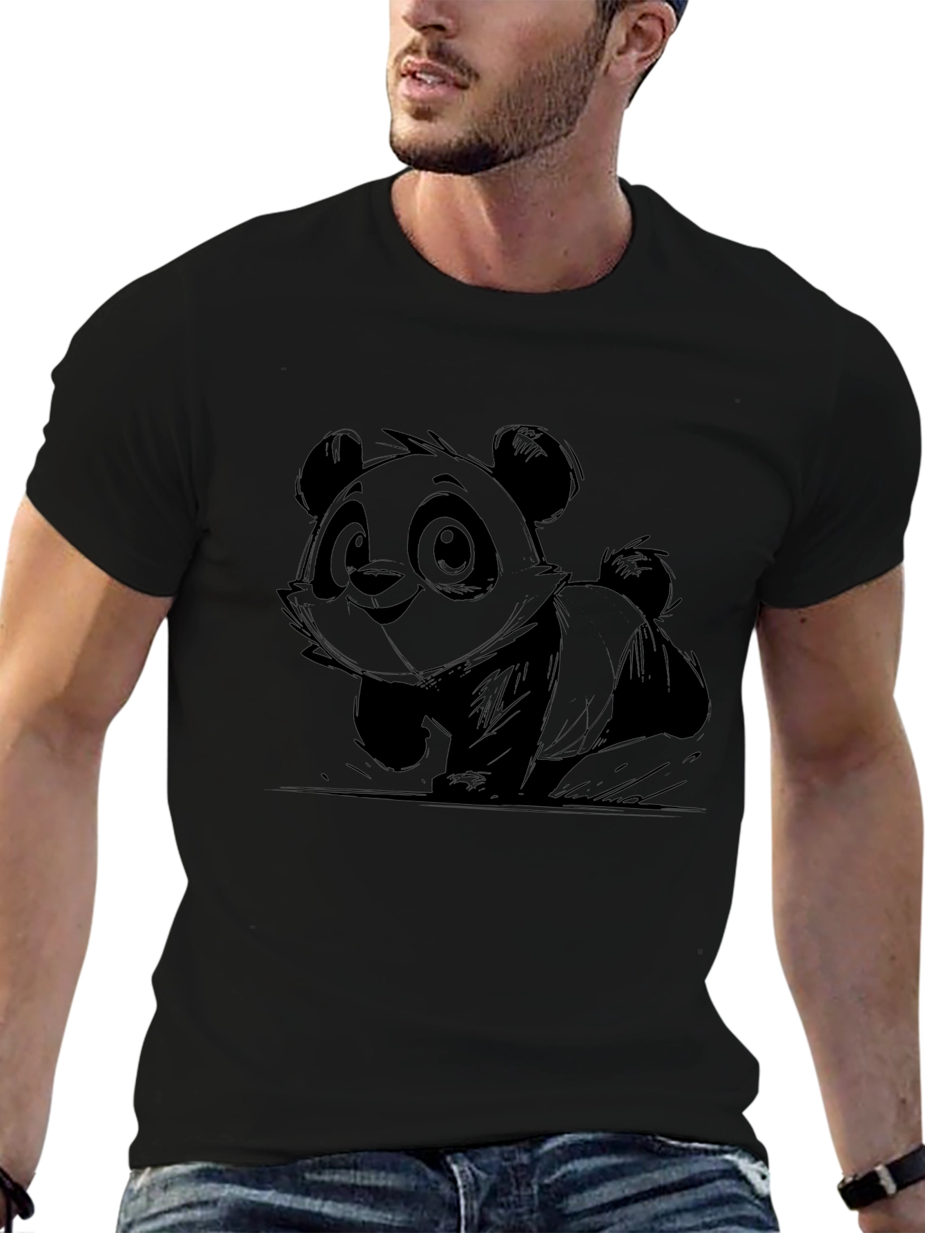 Panda Graphic Tee - Cute Cartoon Design