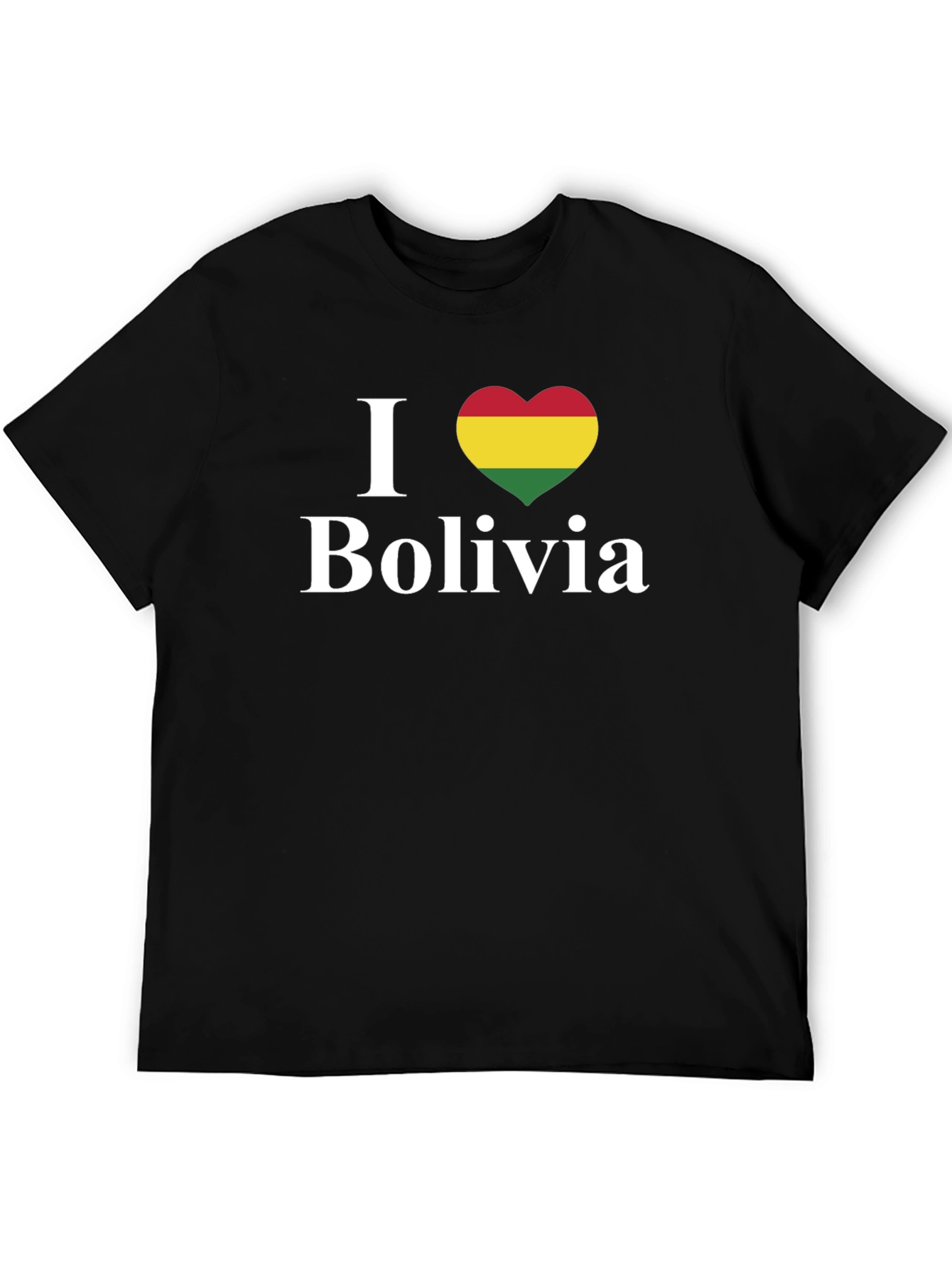 I Love Bolivia Heart Flag Graphic Tee - Black