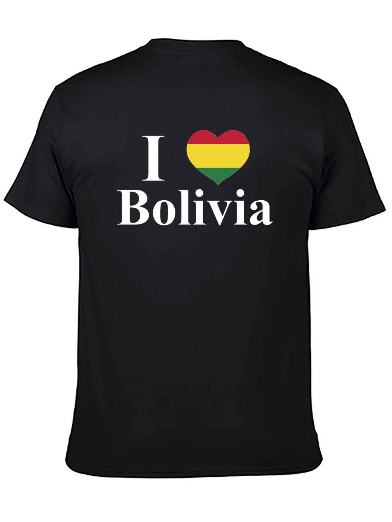 I Love Bolivia Heart Flag Graphic Tee - Black
