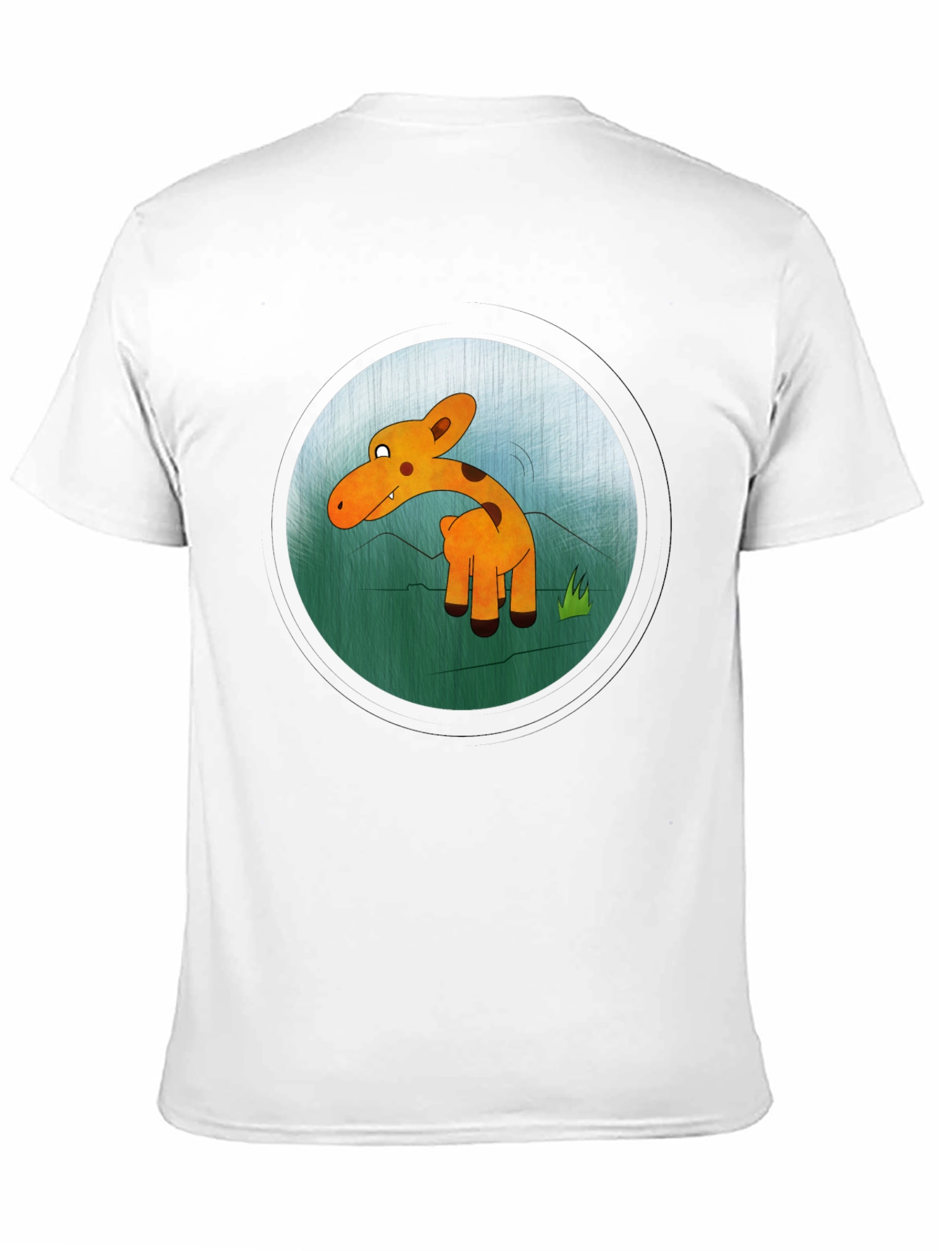 Cartoon Giraffe Graphic Black T-Shirt