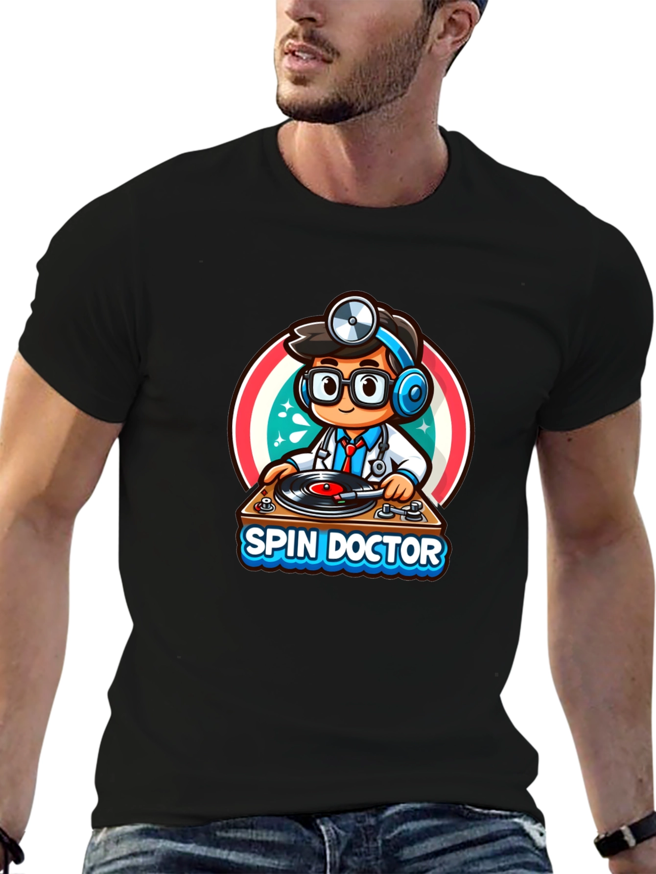 Spin Doctor T-Shirt - DJ Doctor Cartoon
