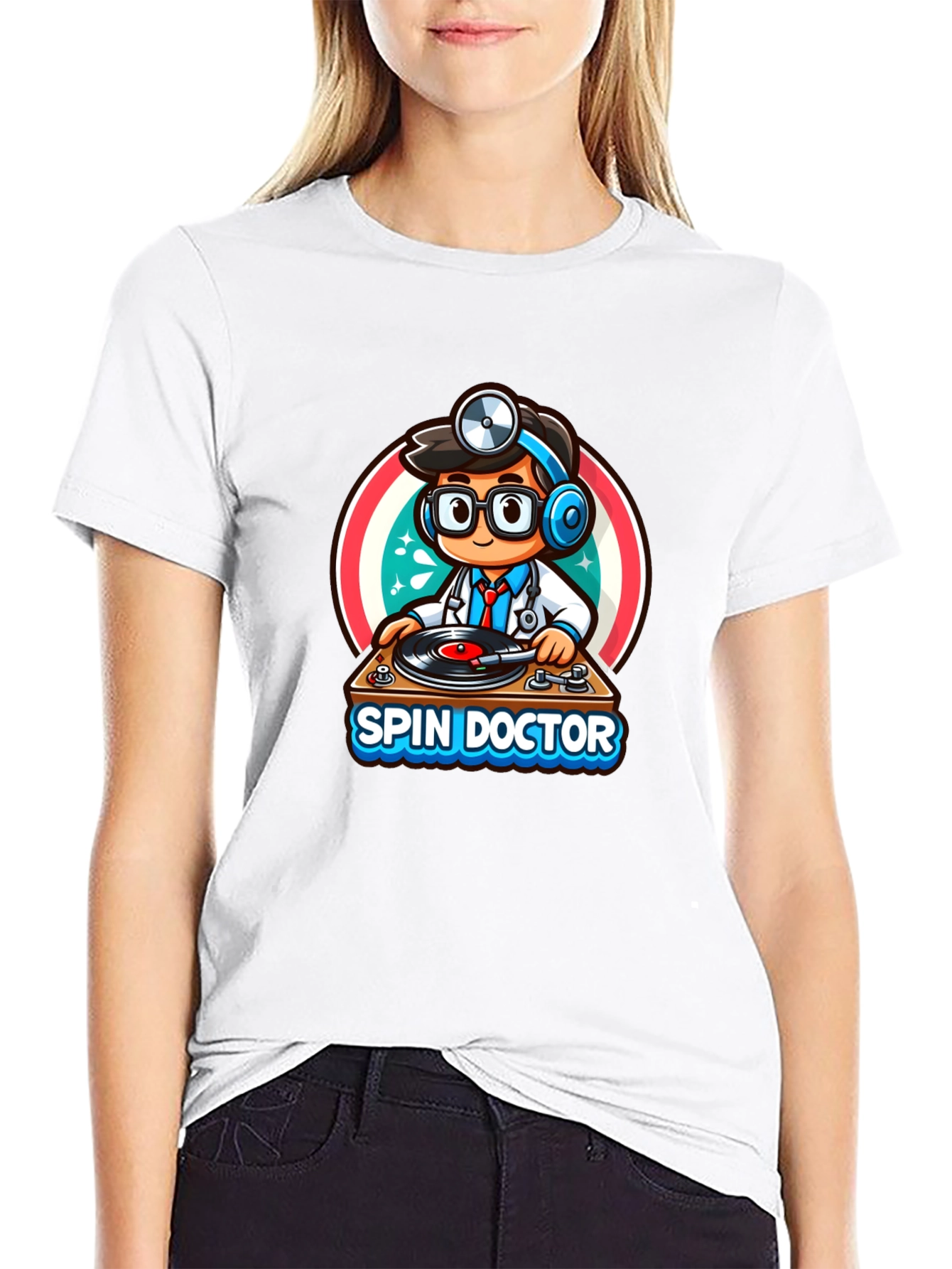 Spin Doctor T-Shirt - DJ Doctor Cartoon