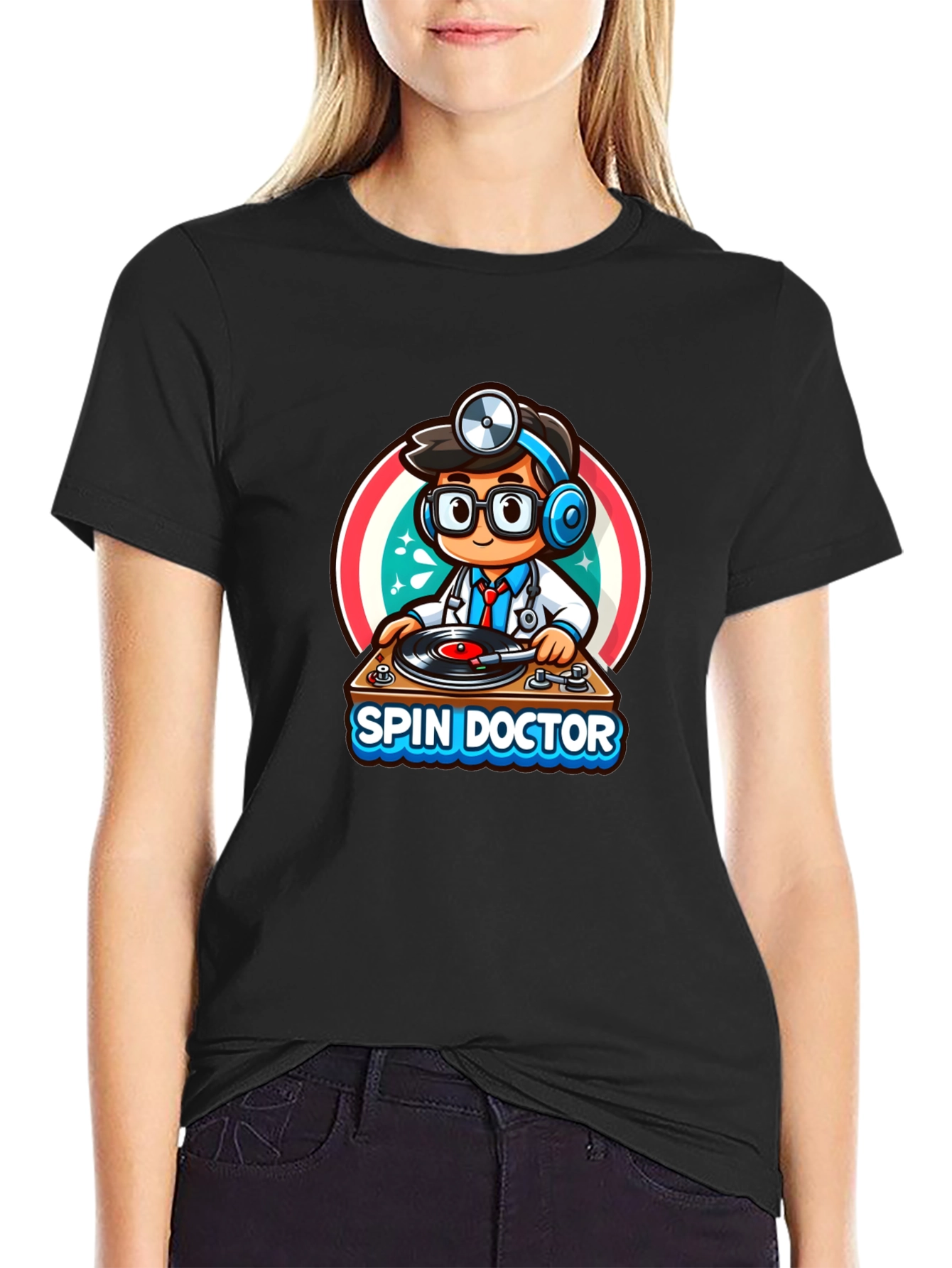 Spin Doctor T-Shirt - DJ Doctor Cartoon