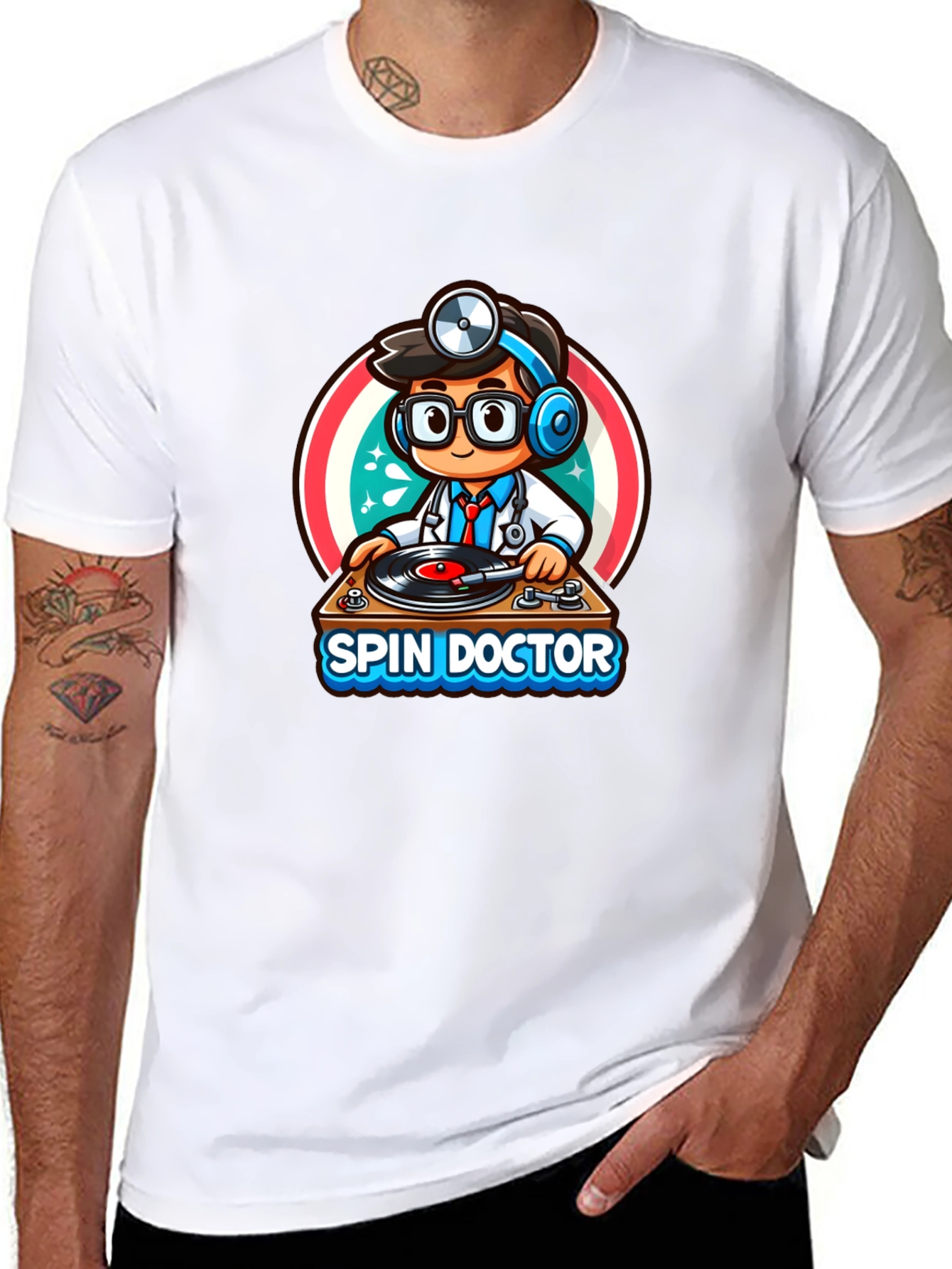 Spin Doctor T-Shirt - DJ Doctor Cartoon
