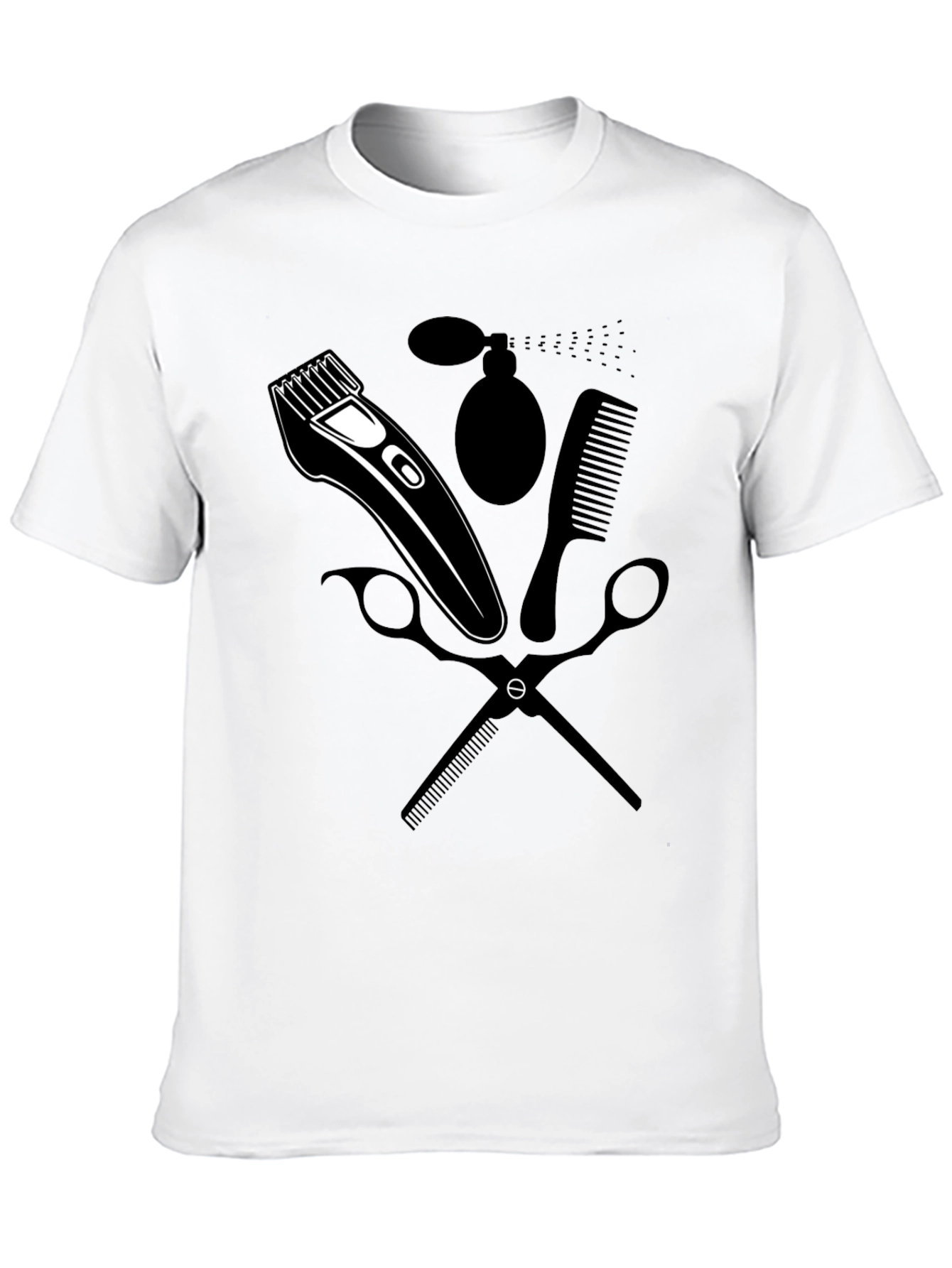 Barber Tools Graphic T-Shirt - Black Crew Neck Tee