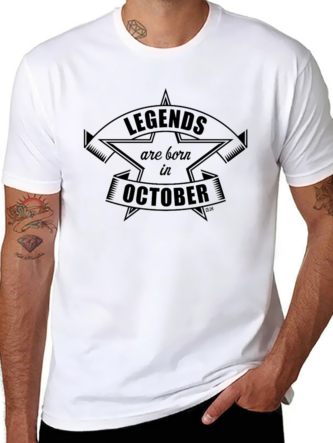 Legends Born in October Black T-Shirt