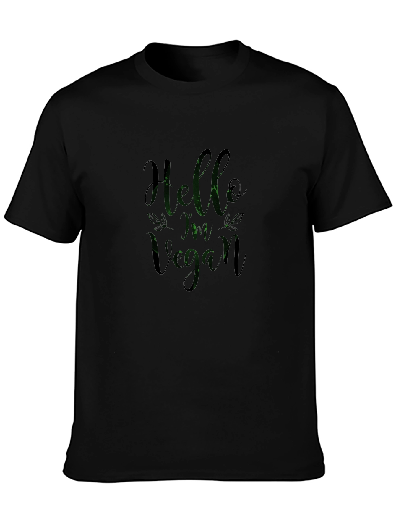 Hello Im Vegan Black T-Shirt