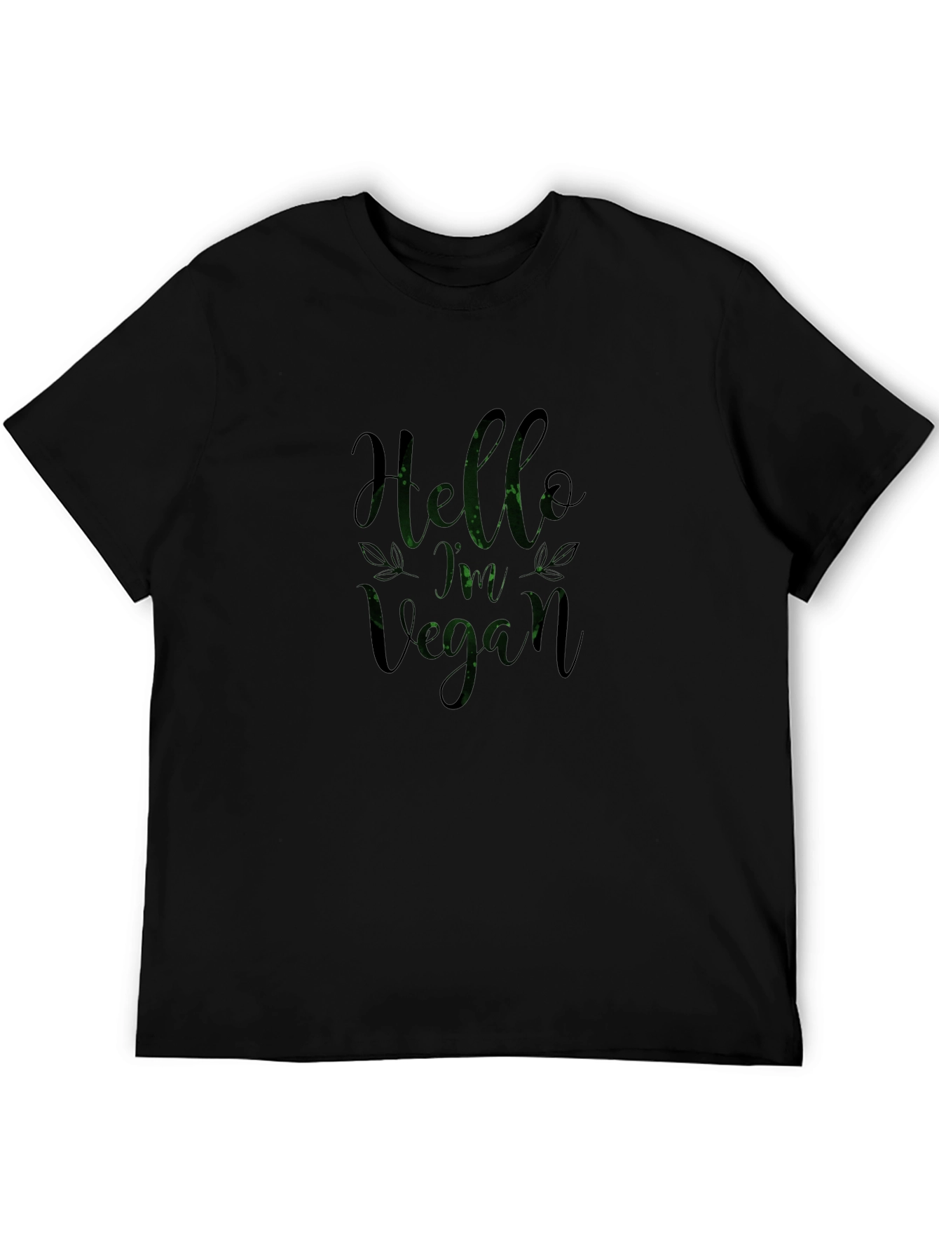 Hello Im Vegan Black T-Shirt