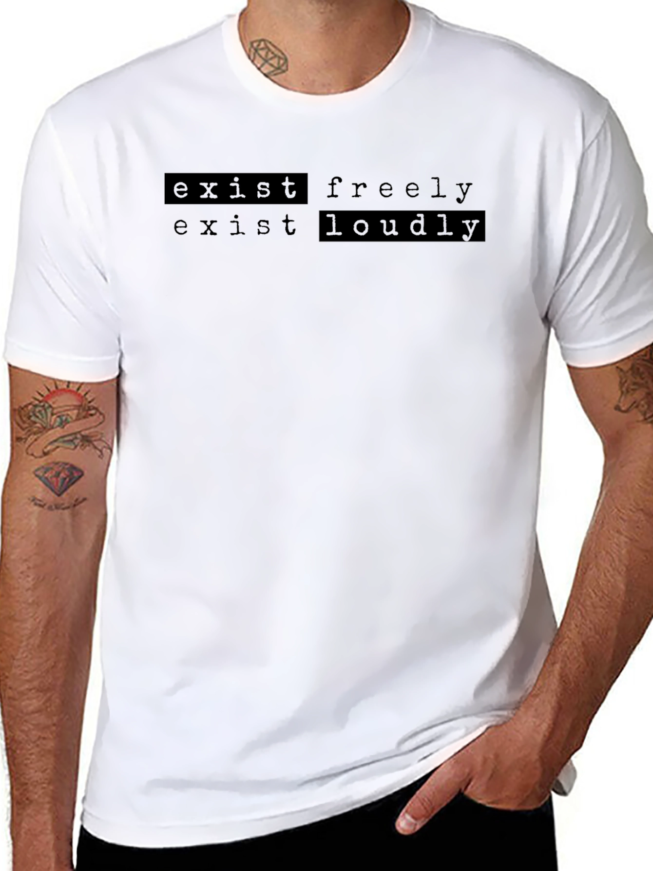 Exist Freely Loudly Graphic Tee - Black