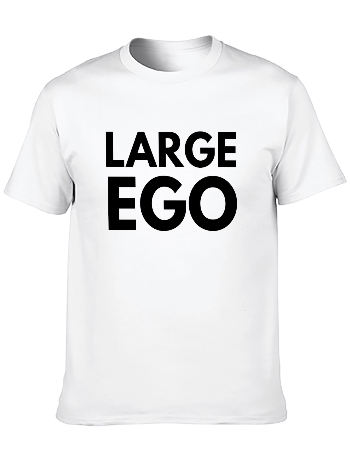 Mens Large Ego Graphic Print Black T-Shirt