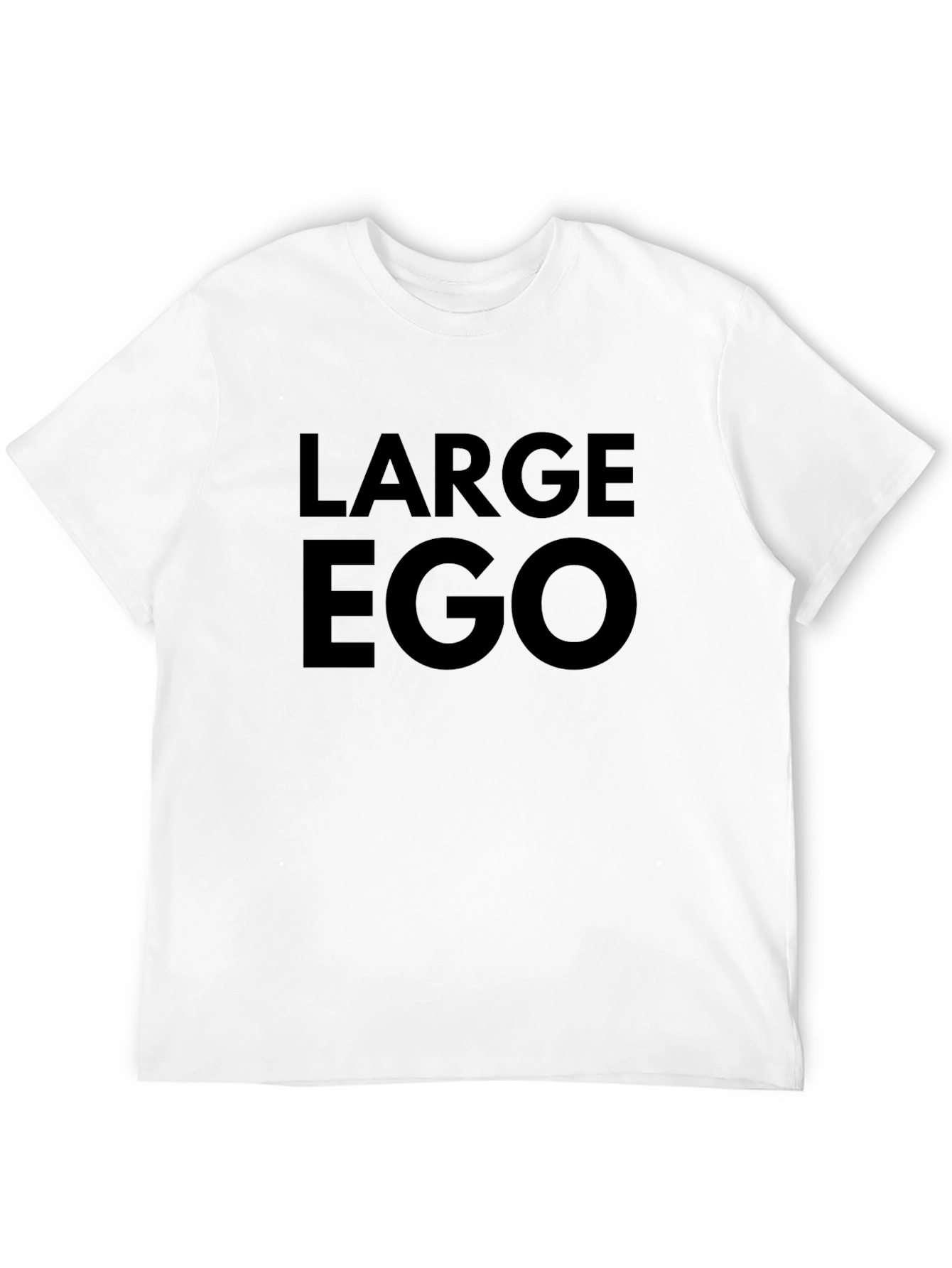 Mens Large Ego Graphic Print Black T-Shirt