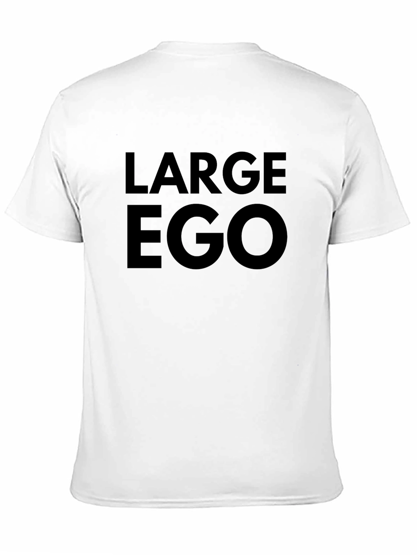 Mens Large Ego Graphic Print Black T-Shirt