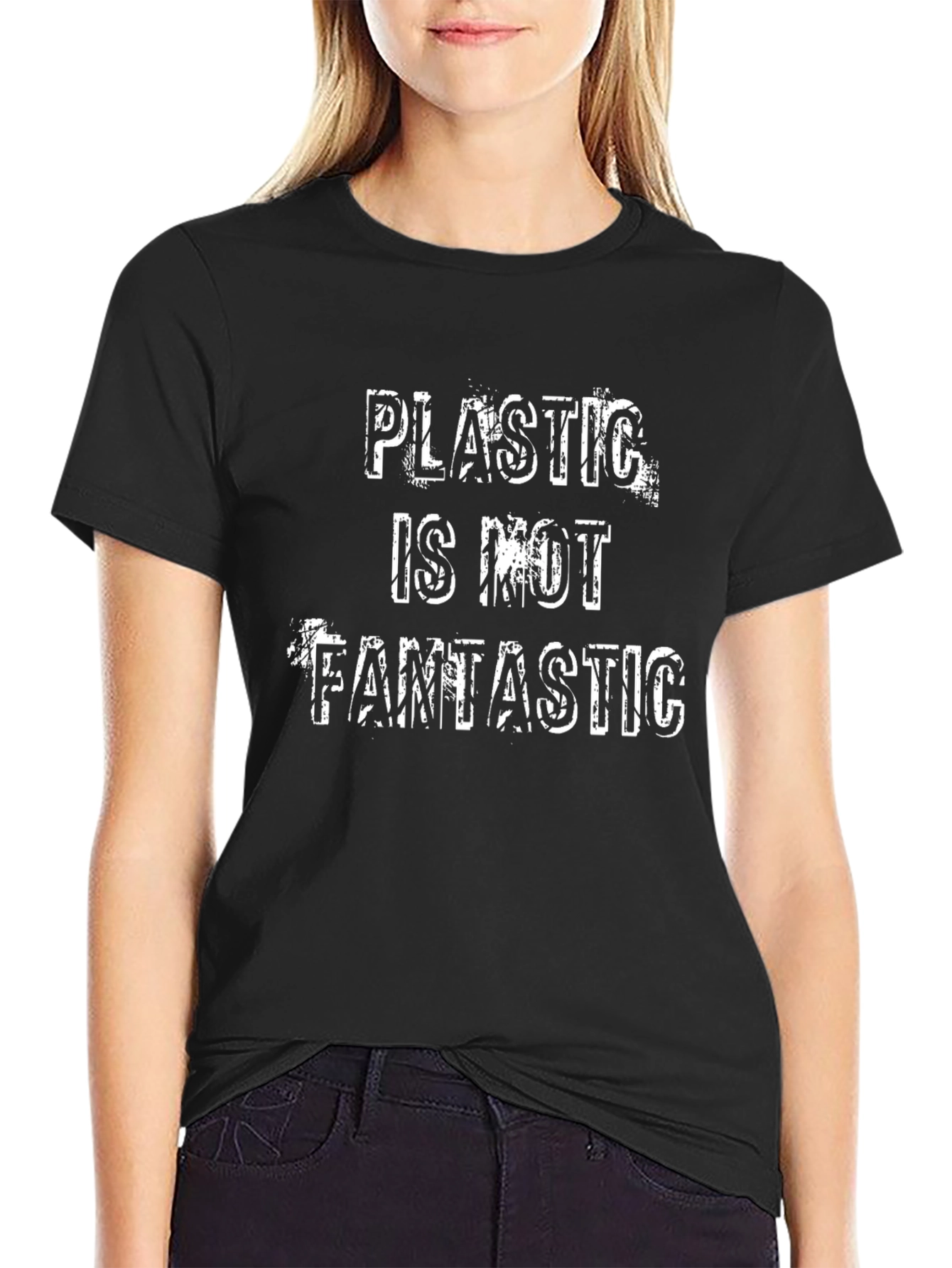 Plastic Is Not Fantastic Graphic Tee - Black