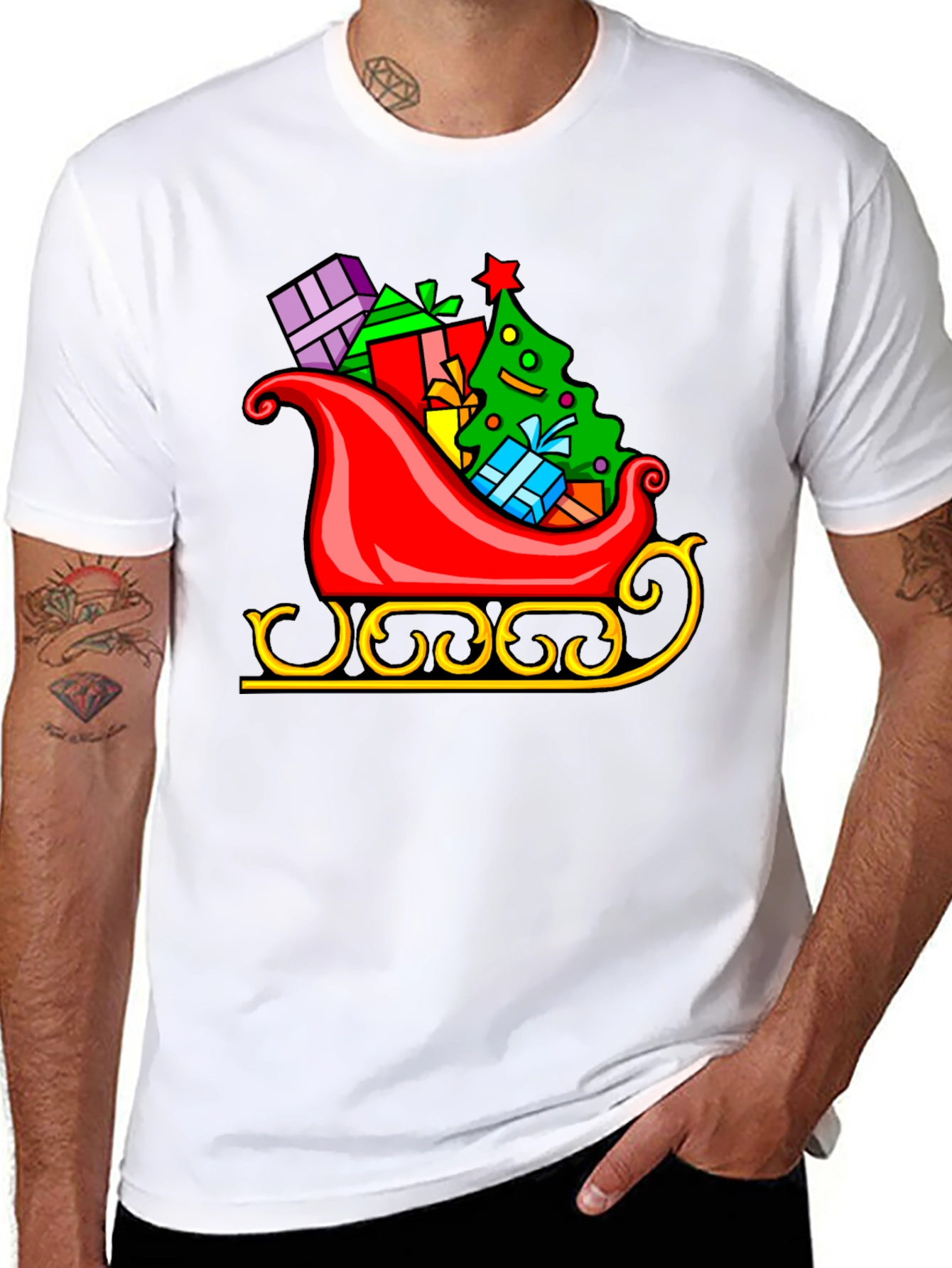 Festive Sleigh Graphic Tee - Holiday Cheer