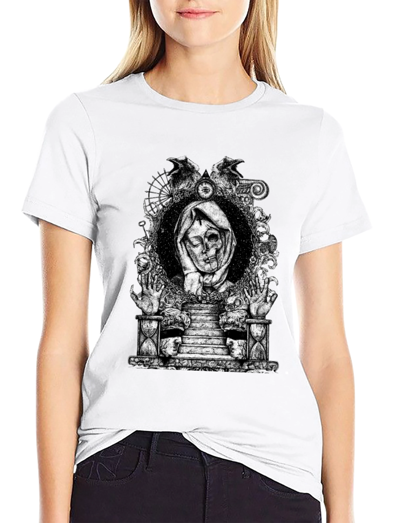 Grim Reaper Graphic Print Black T-Shirt