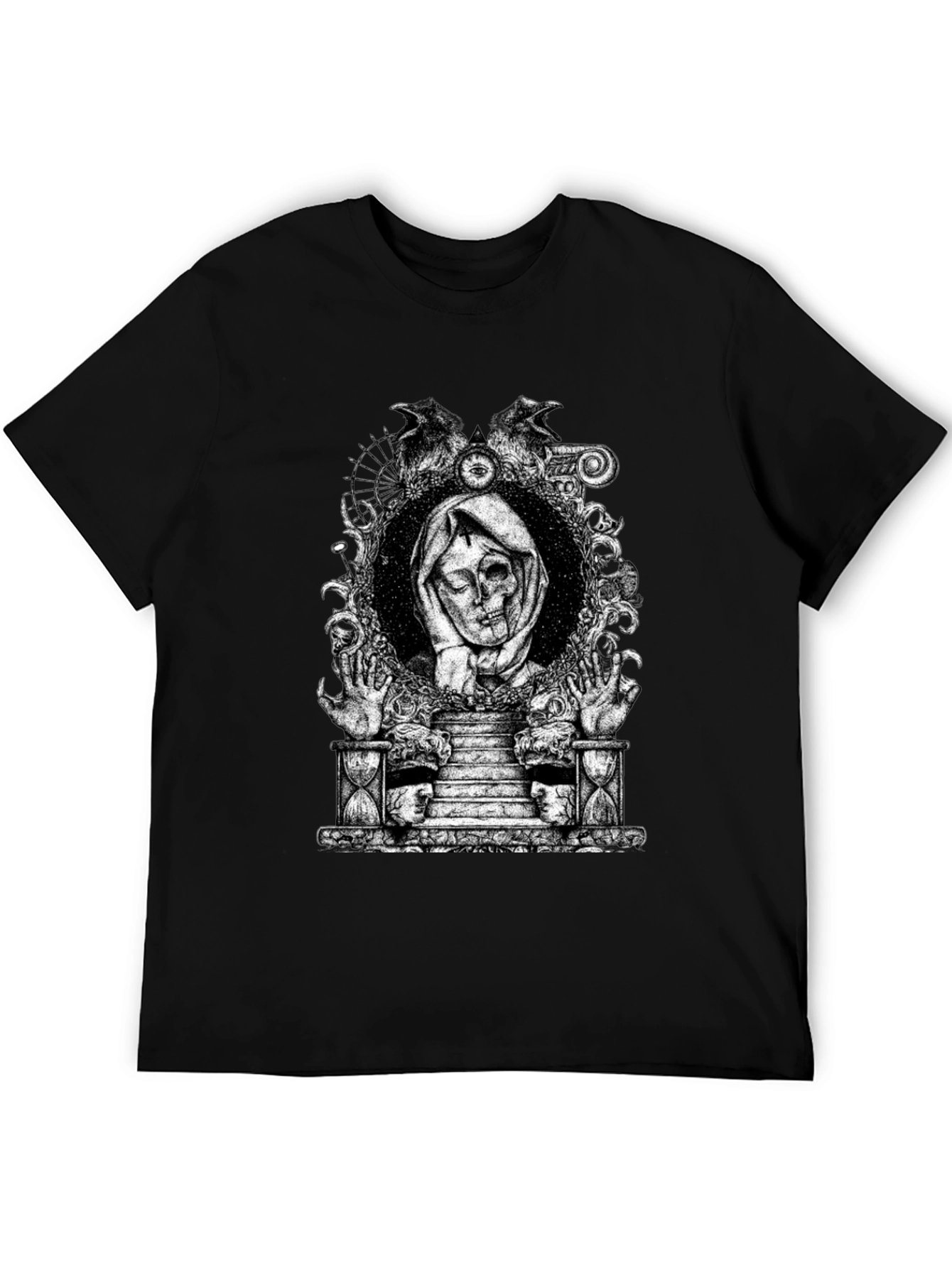 Grim Reaper Graphic Print Black T-Shirt
