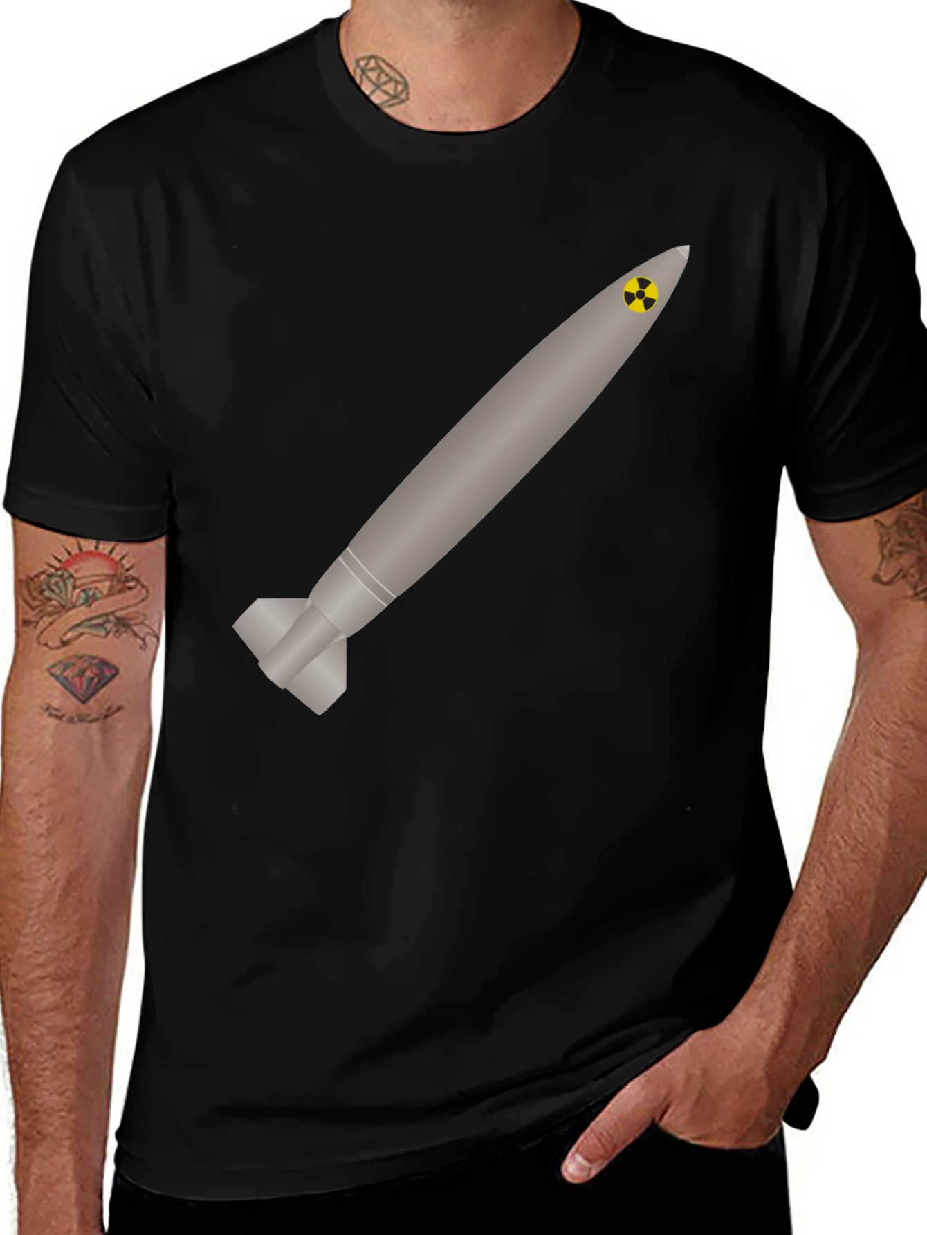 Nuclear Missile Graphic Tee - Black