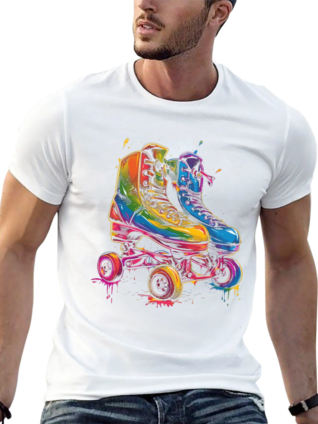 Retro Roller Skate Graphic T-Shirt