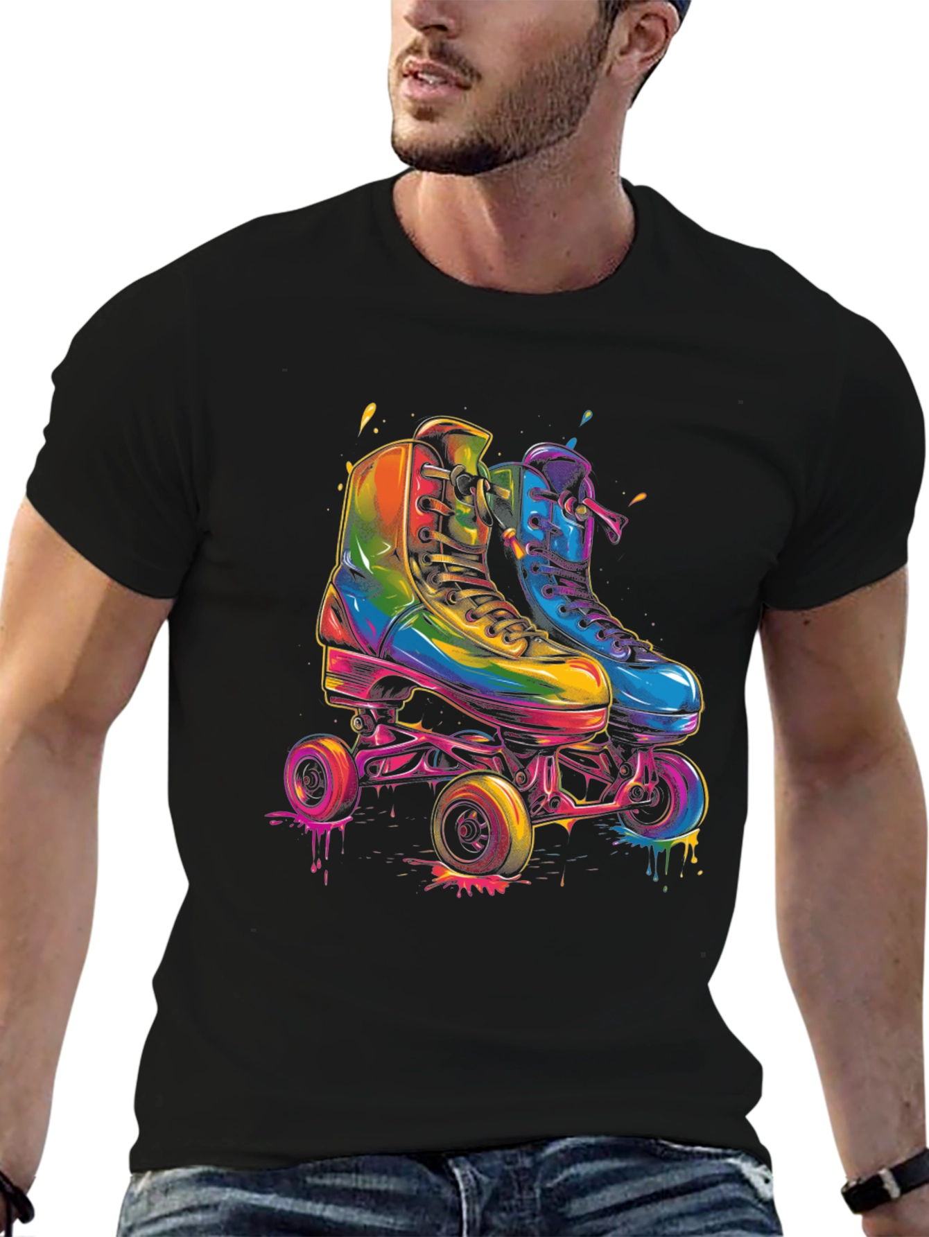 Retro Roller Skate Graphic T-Shirt