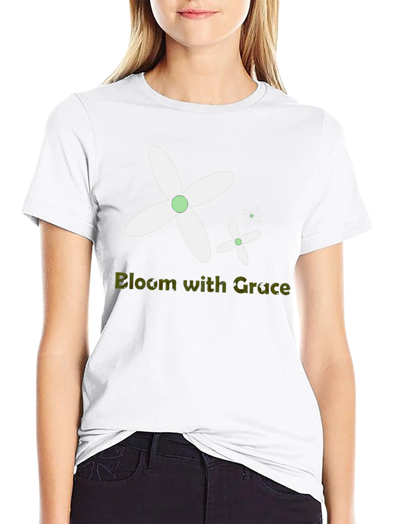 Bloom with Grace Black T-Shirt