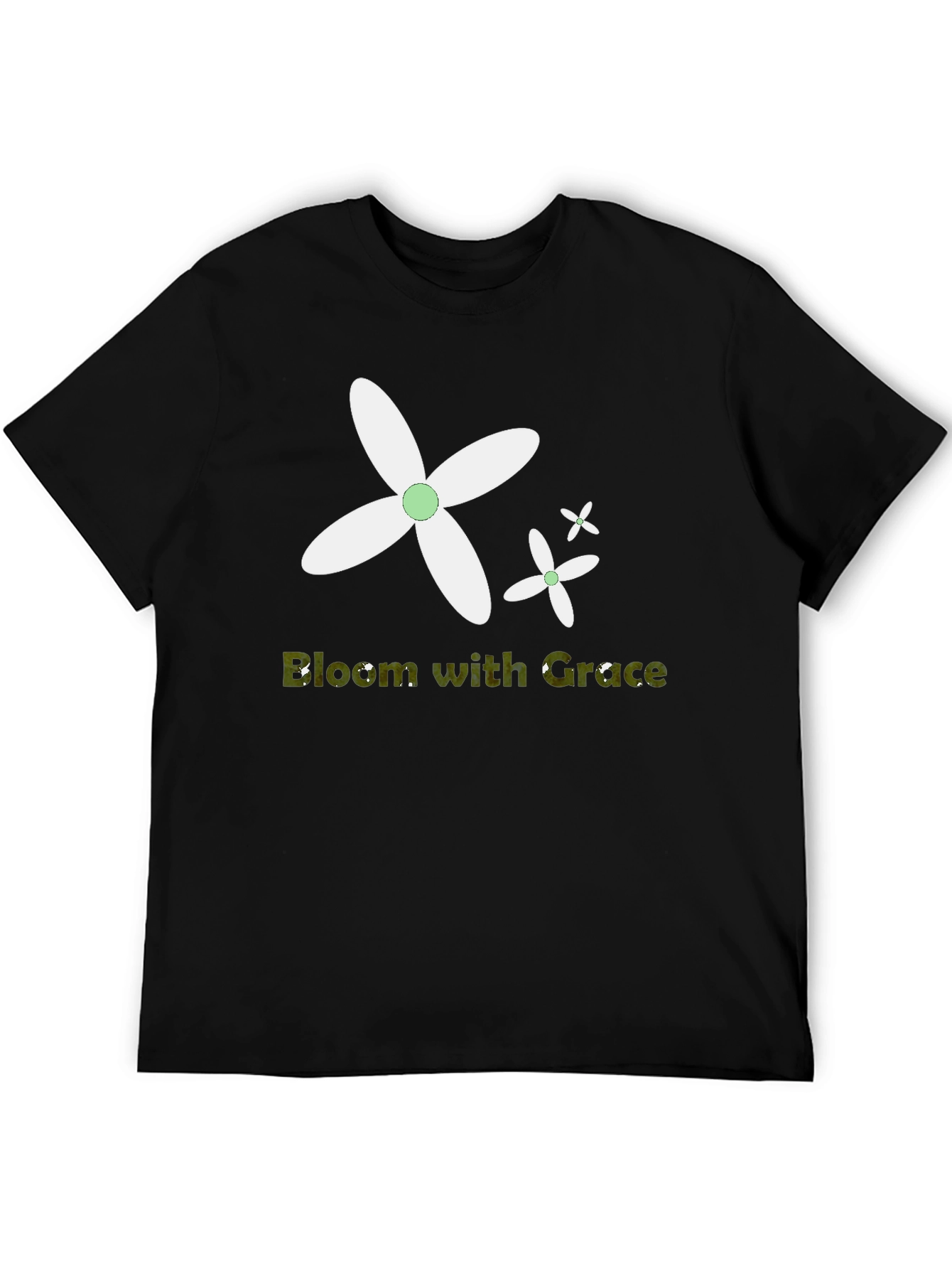 Bloom with Grace Black T-Shirt