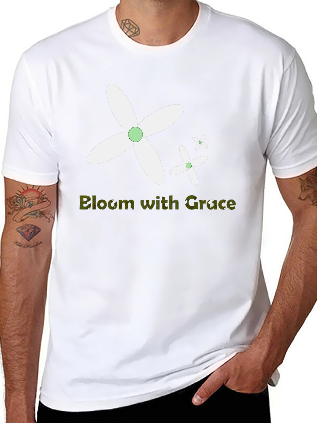 Bloom with Grace Black T-Shirt