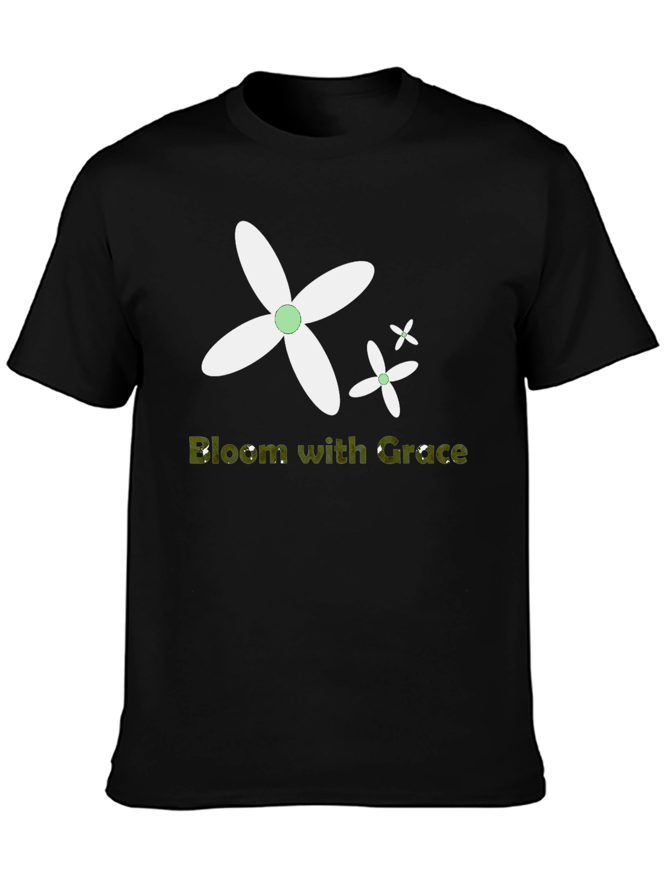 Bloom with Grace Black T-Shirt