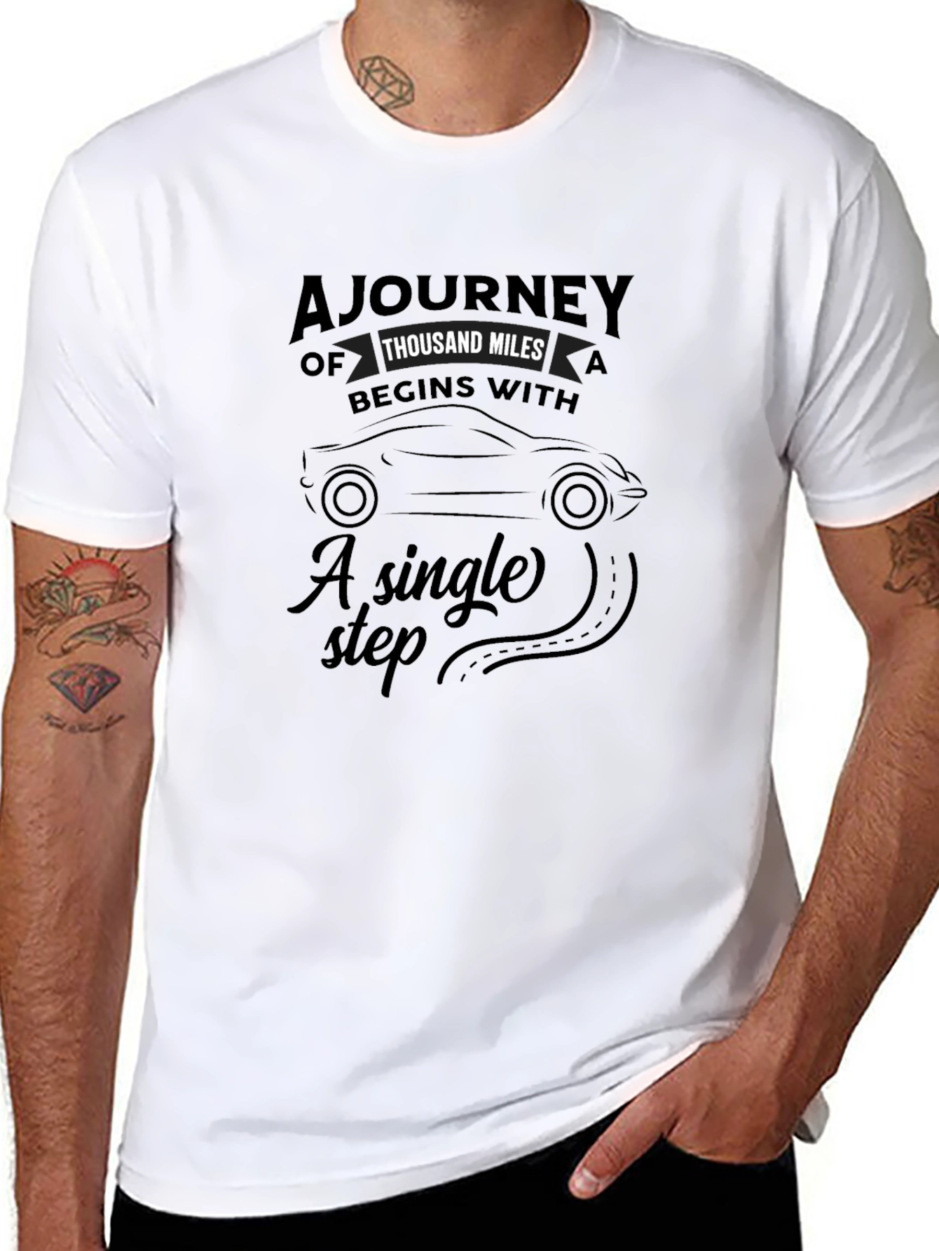 Motivational Journey Graphic Black T-Shirt