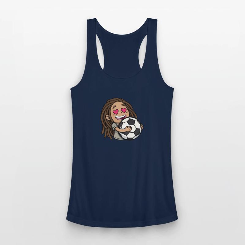 I love you football, woman with dreadlocks