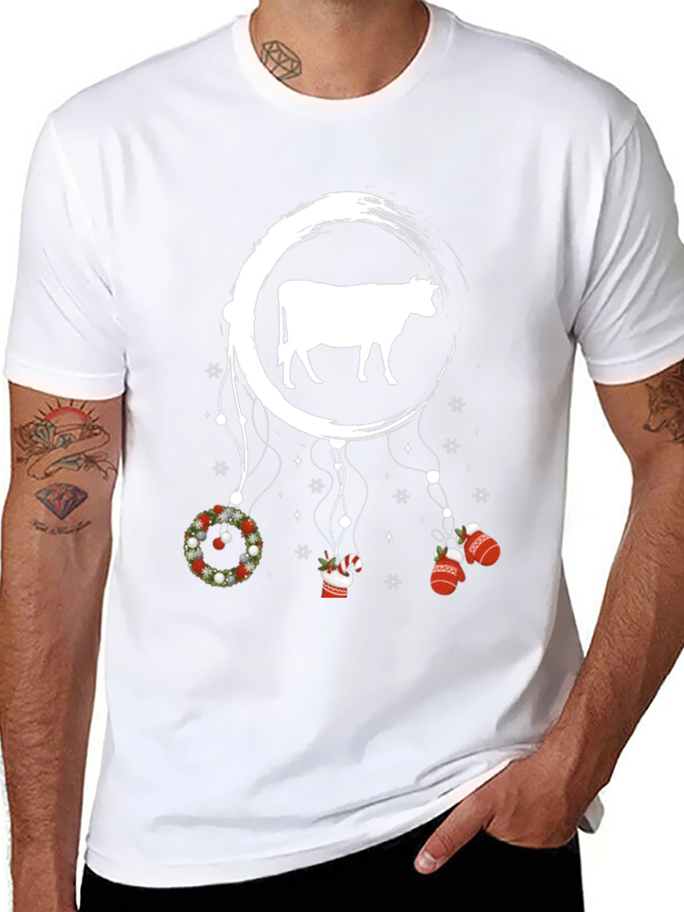 Festive Cow Dreamcatcher Graphic Tee