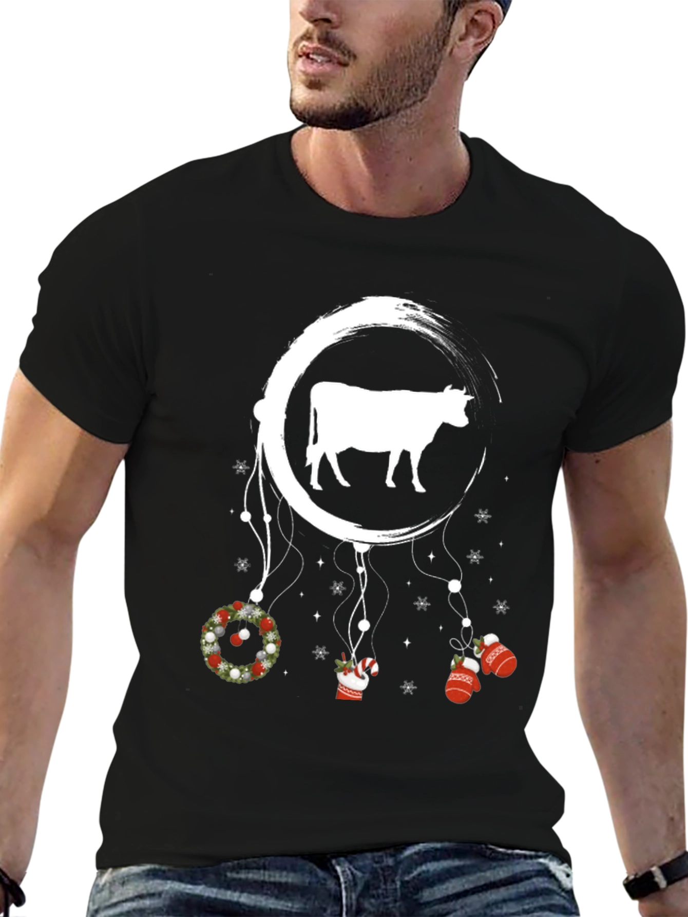 Festive Cow Dreamcatcher Graphic Tee